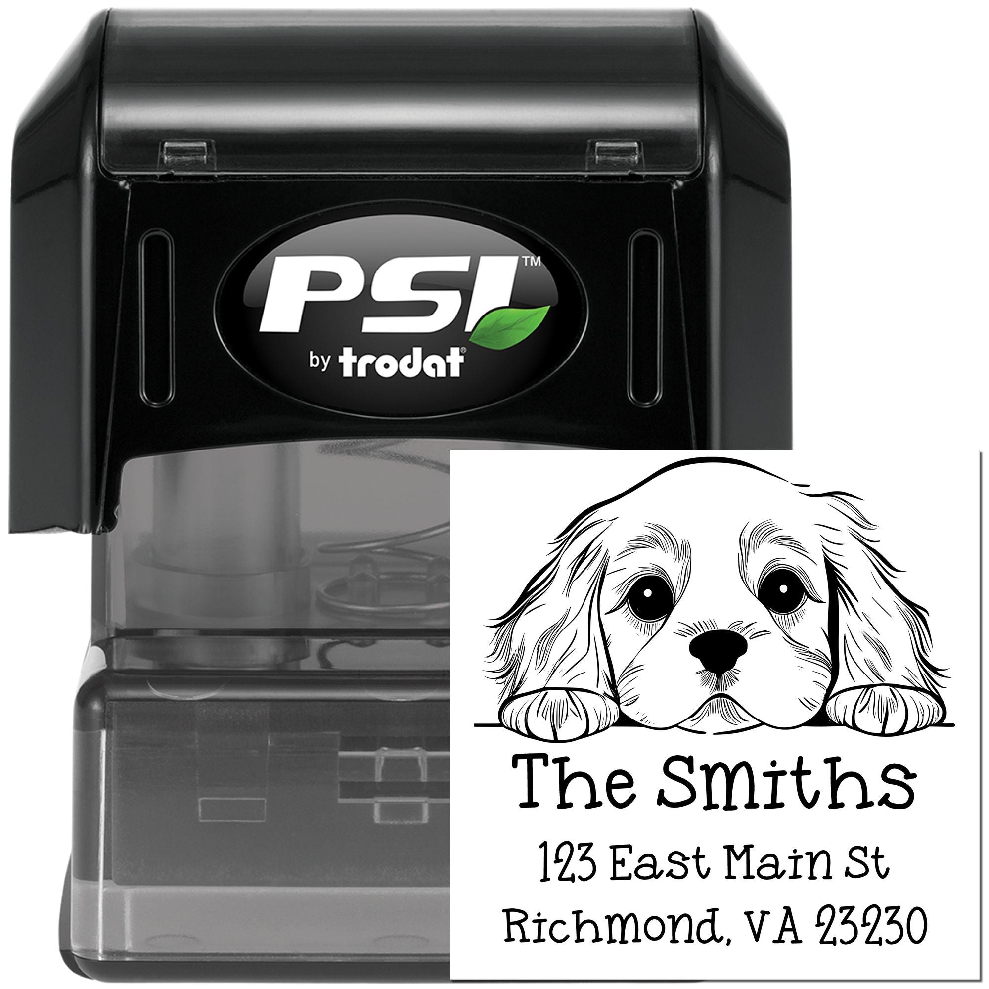 PSI Pre-Inked Cocker Spaniel Puppy Dog Personalized  Stamp - Engineer Seal Stamps
