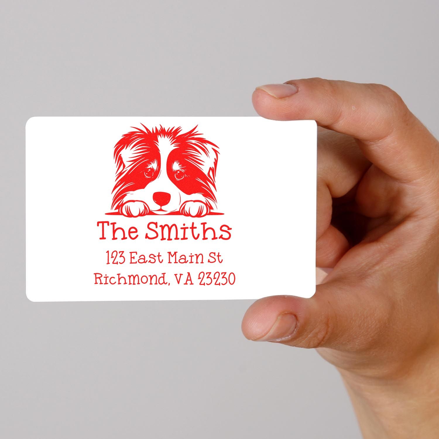 PSI Pre-Inked Collie Puppy Dog Personalized  Stamp - Engineer Seal Stamps