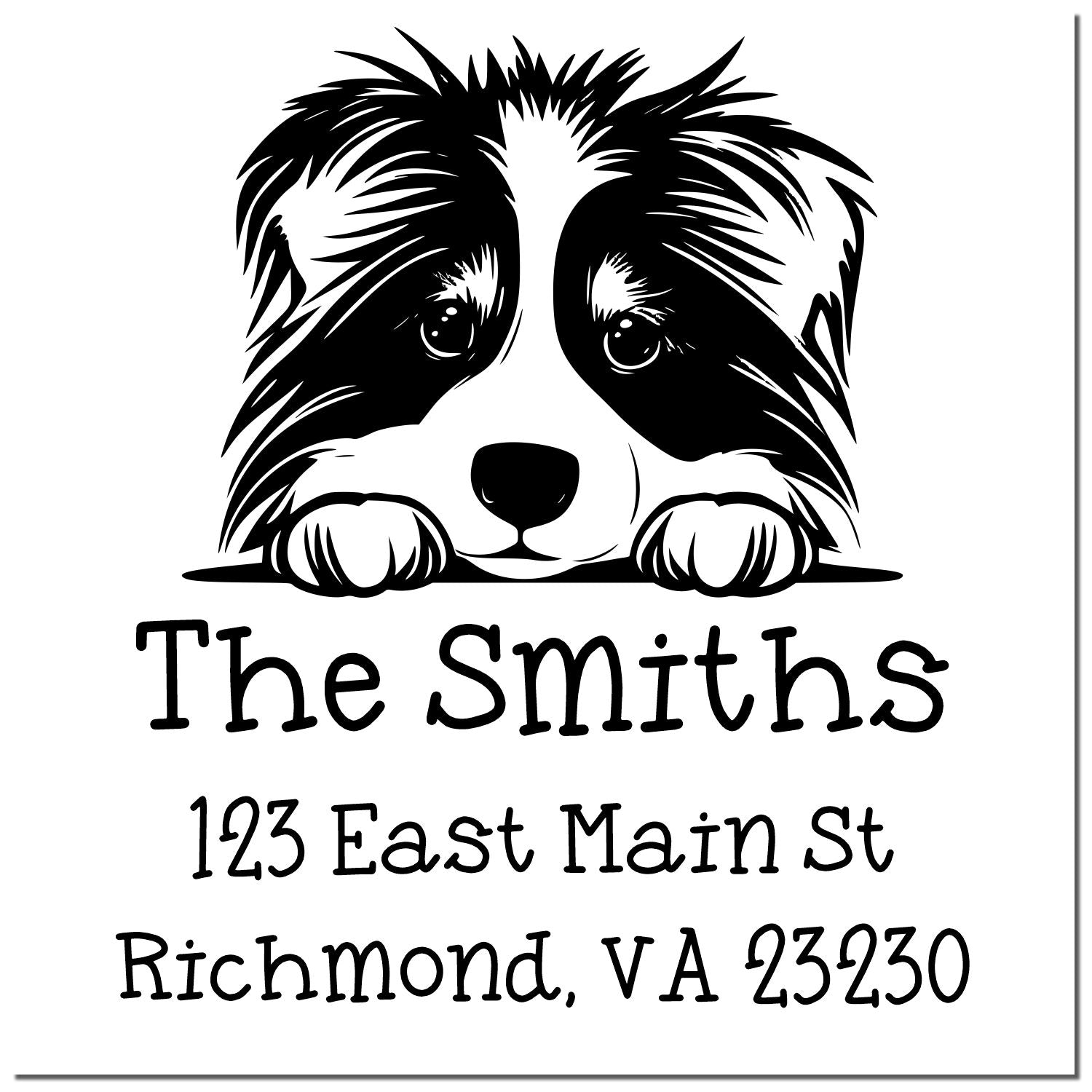 PSI Pre-Inked Collie Puppy Dog Personalized  Stamp - Engineer Seal Stamps