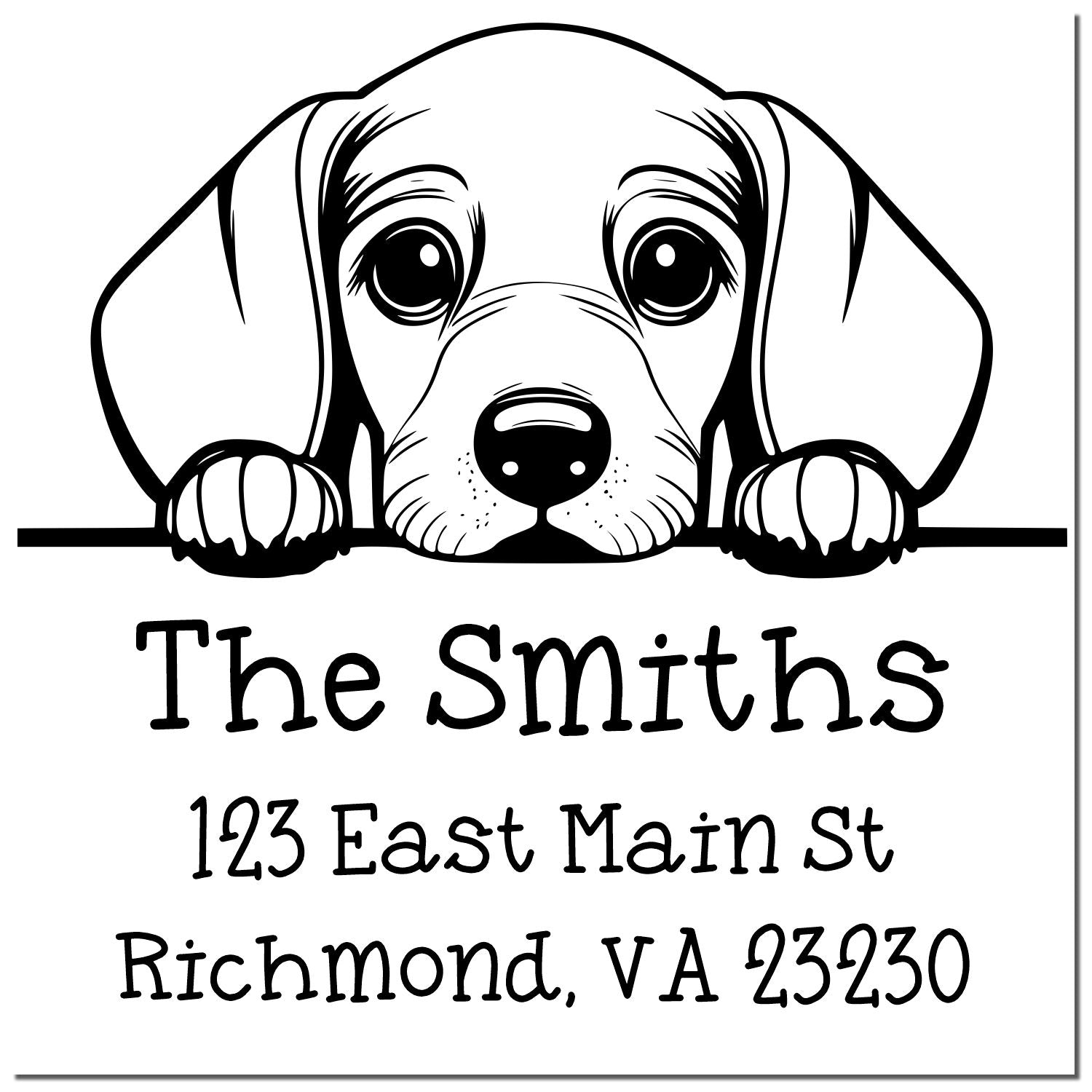 Wood Handle Dachshund Puppy Customized Mail Stamp