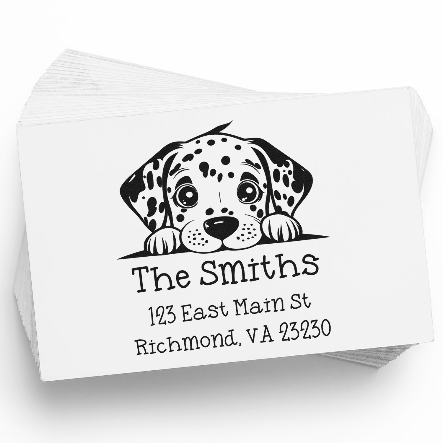 Wood Handle Dalmatian Puppy Customized Home Address Stamp