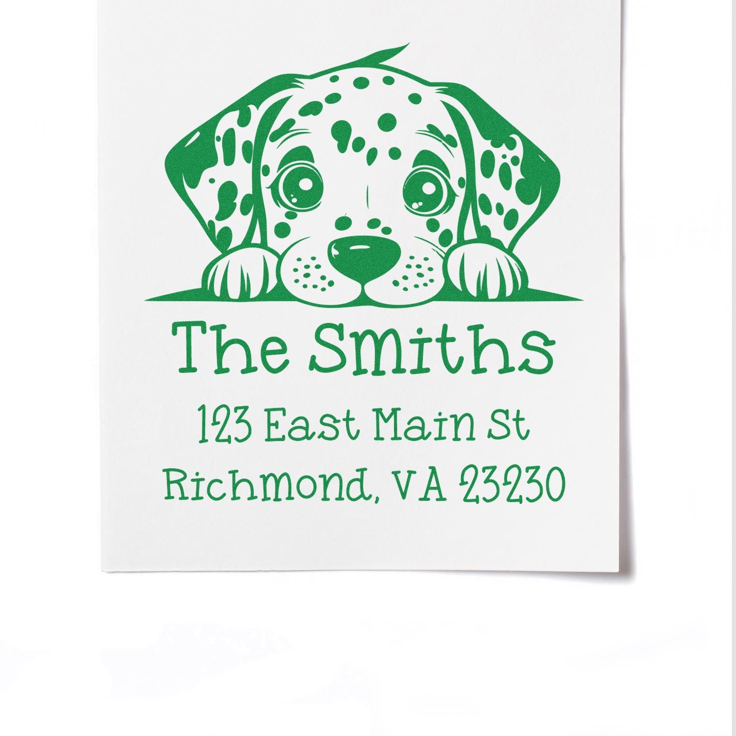 Wood Handle Dalmatian Puppy Customized Home Address Stamp