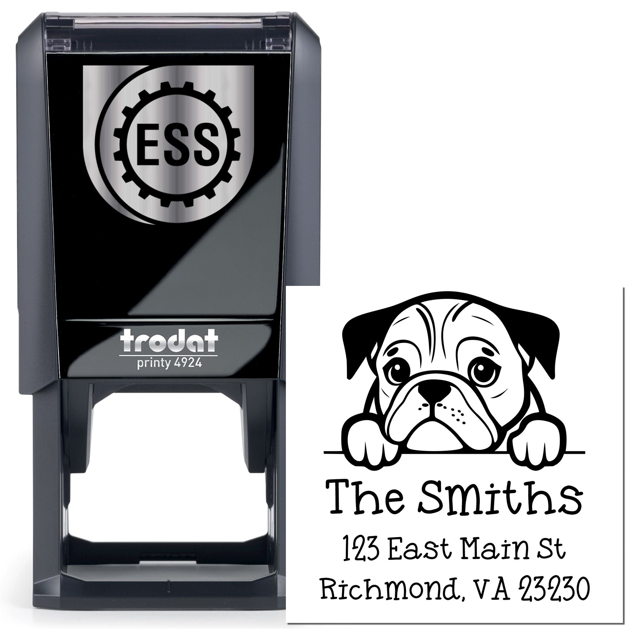 Self-Inking English Setter Peeking Puppy Custom Mailing Address Stamp