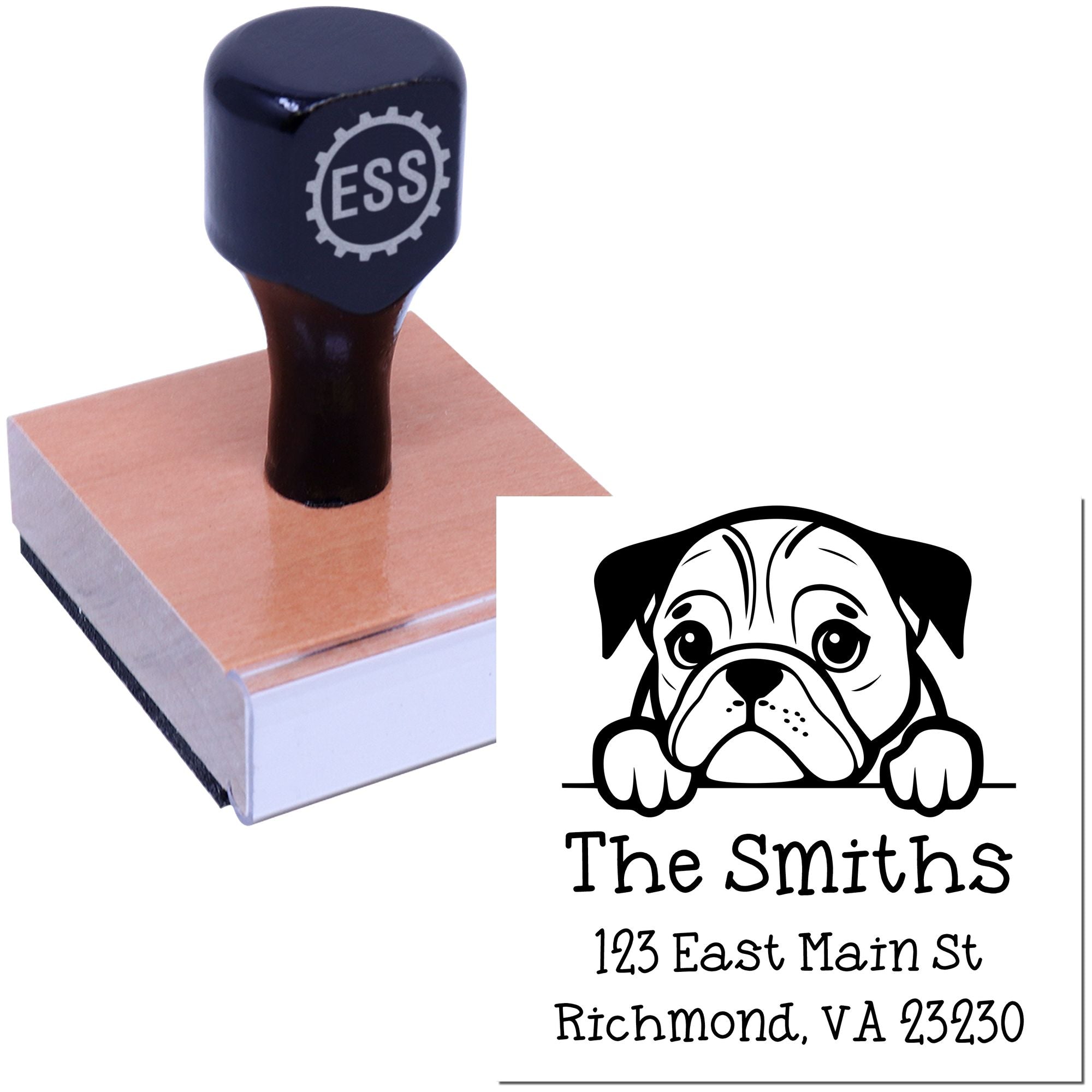 Wood Handle English Setter Puppy Customized Mail Address Stamp