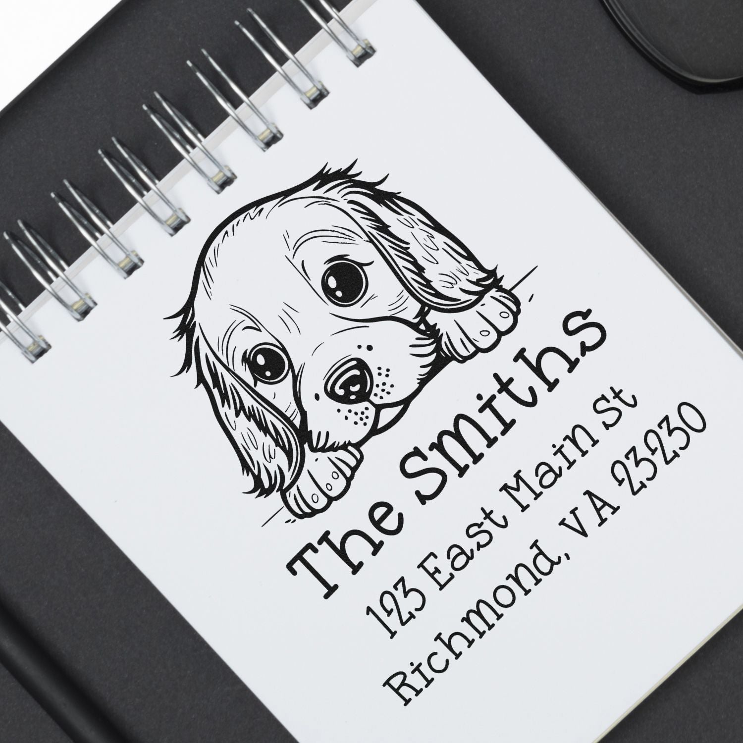 Wood Handle English Bulldog Puppy Customized New Address Stamp