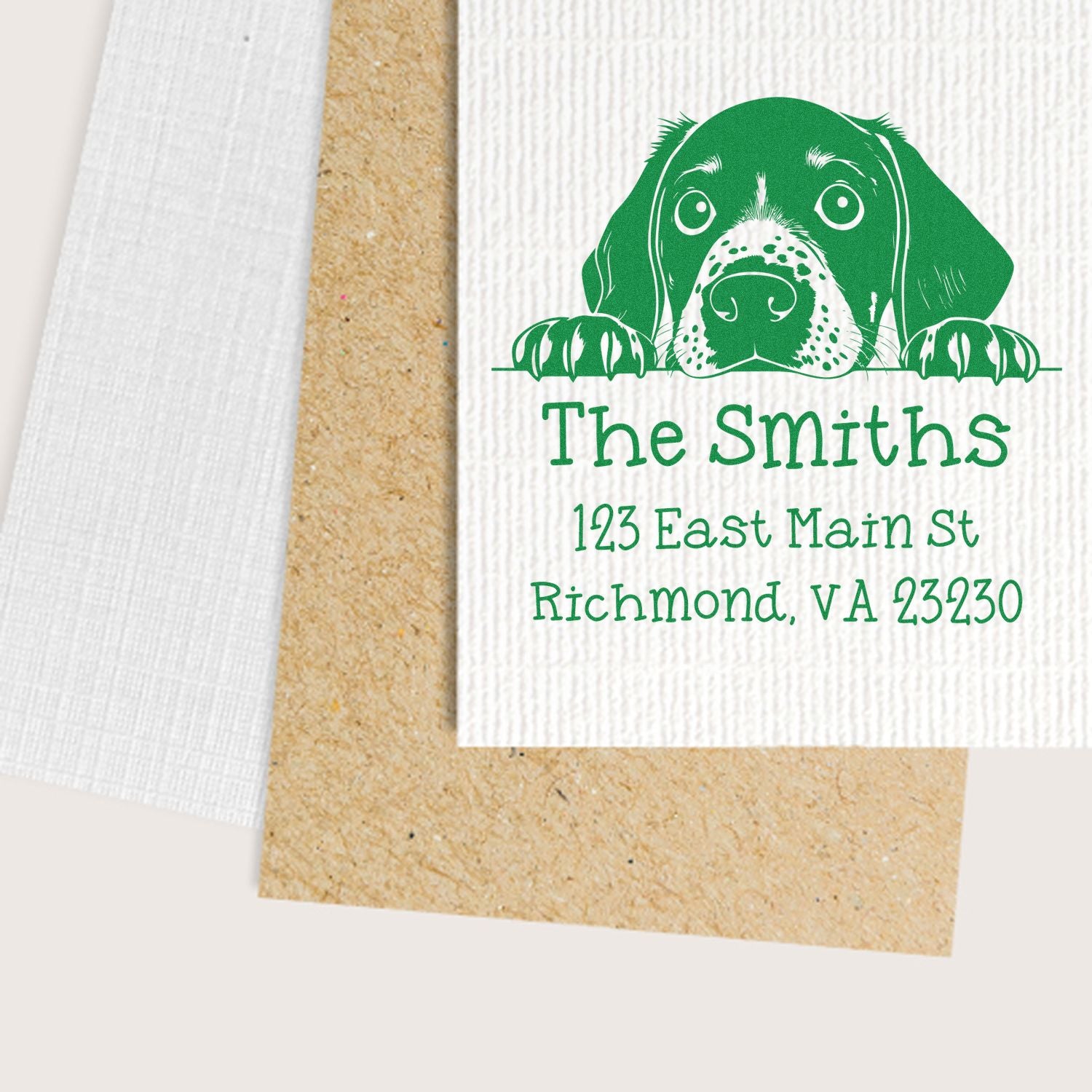 Wood Handle German Shorthaired Pointer Puppy Customized Address Return Stamp