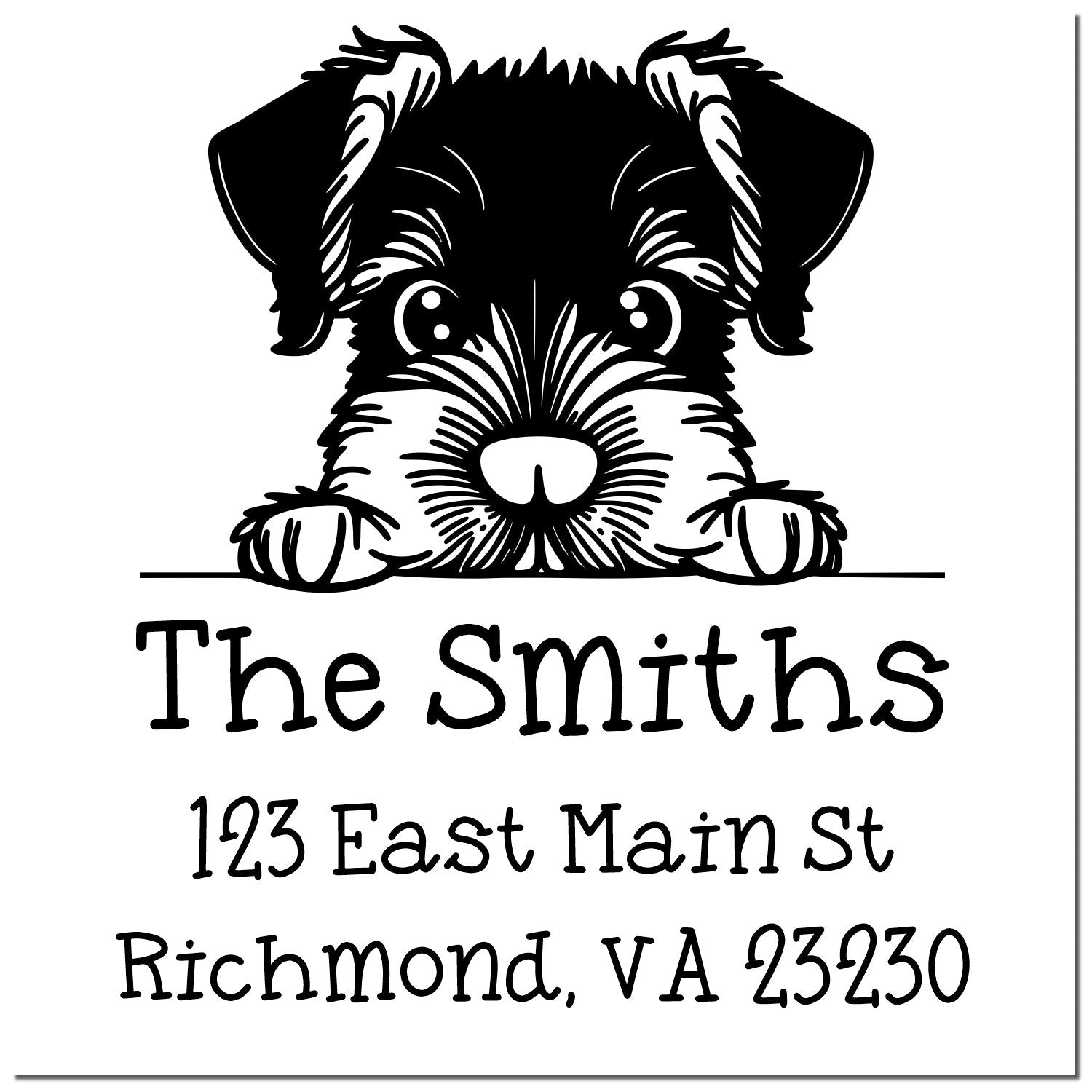 Slim Giant Schnauzer Personalized Address Stamp