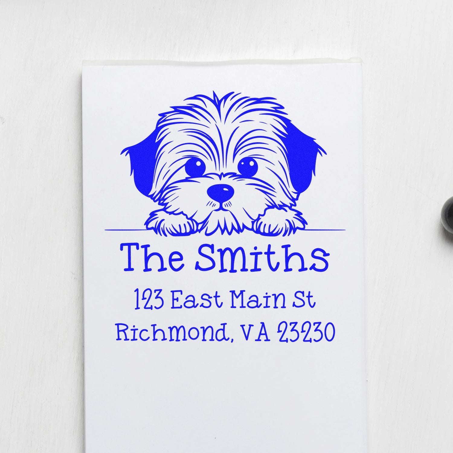 Self-Inking Havanese Peeking Puppy Custom Easy-To-Use Address Stamp