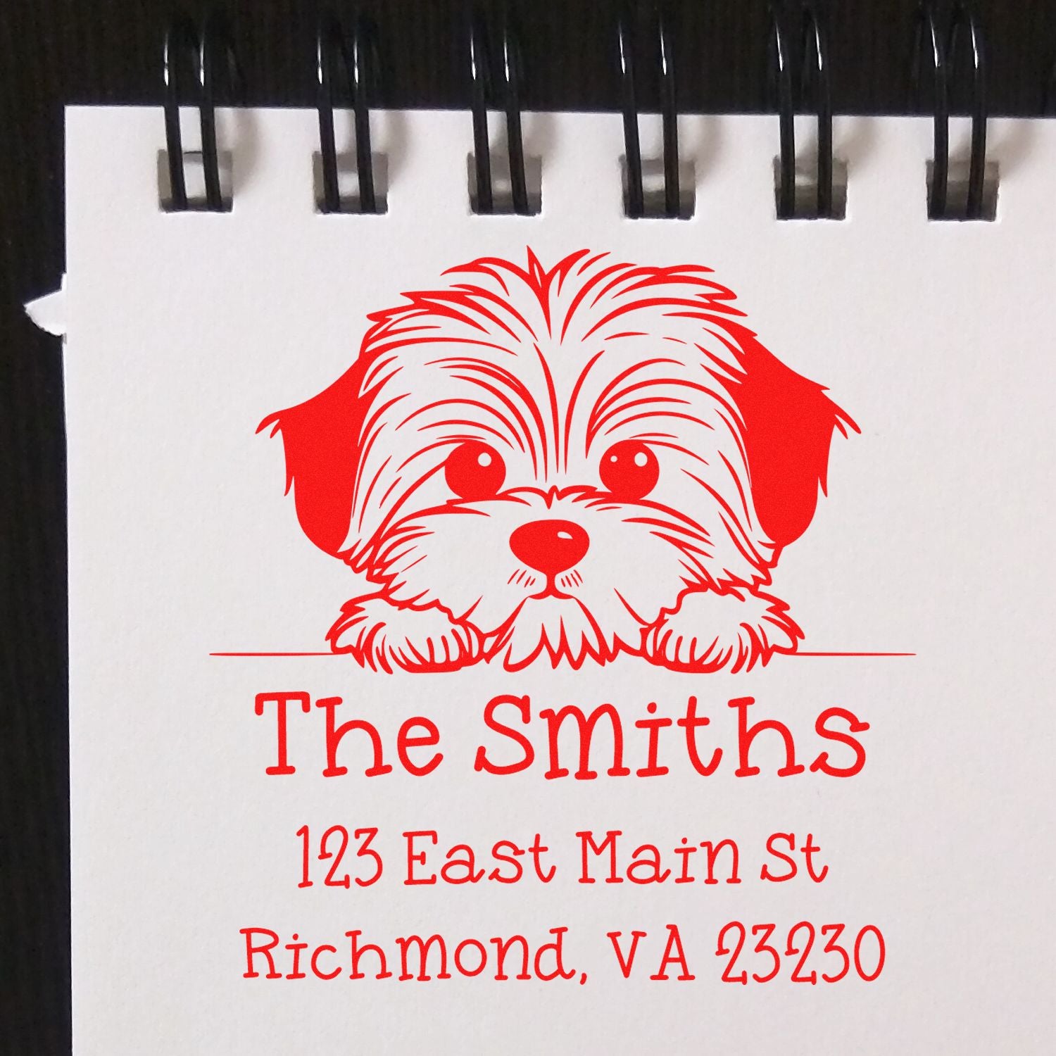 Self-Inking Havanese Peeking Puppy Custom Easy-To-Use Address Stamp