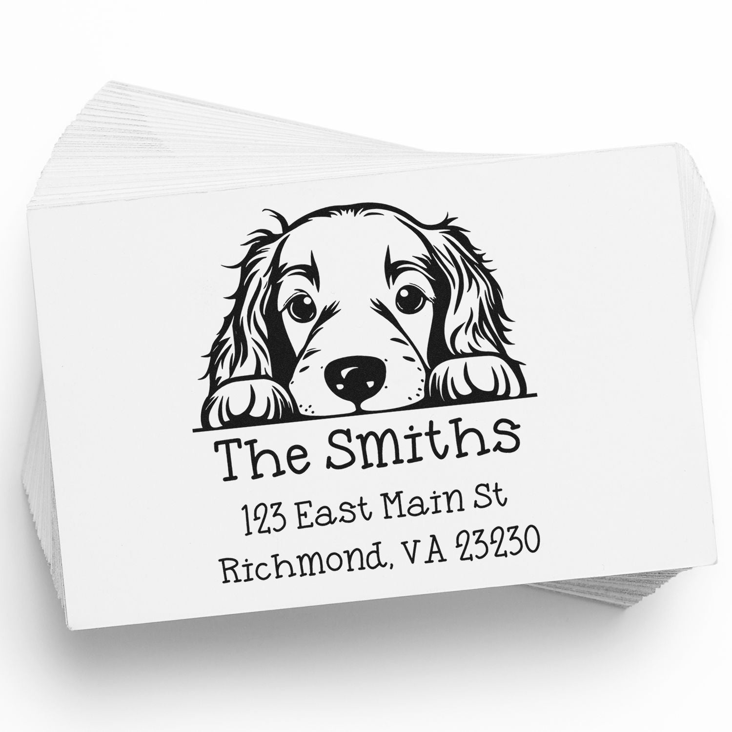 Self-Inking Irish Setter Peeking Puppy Custom High-Quality Address Stamp