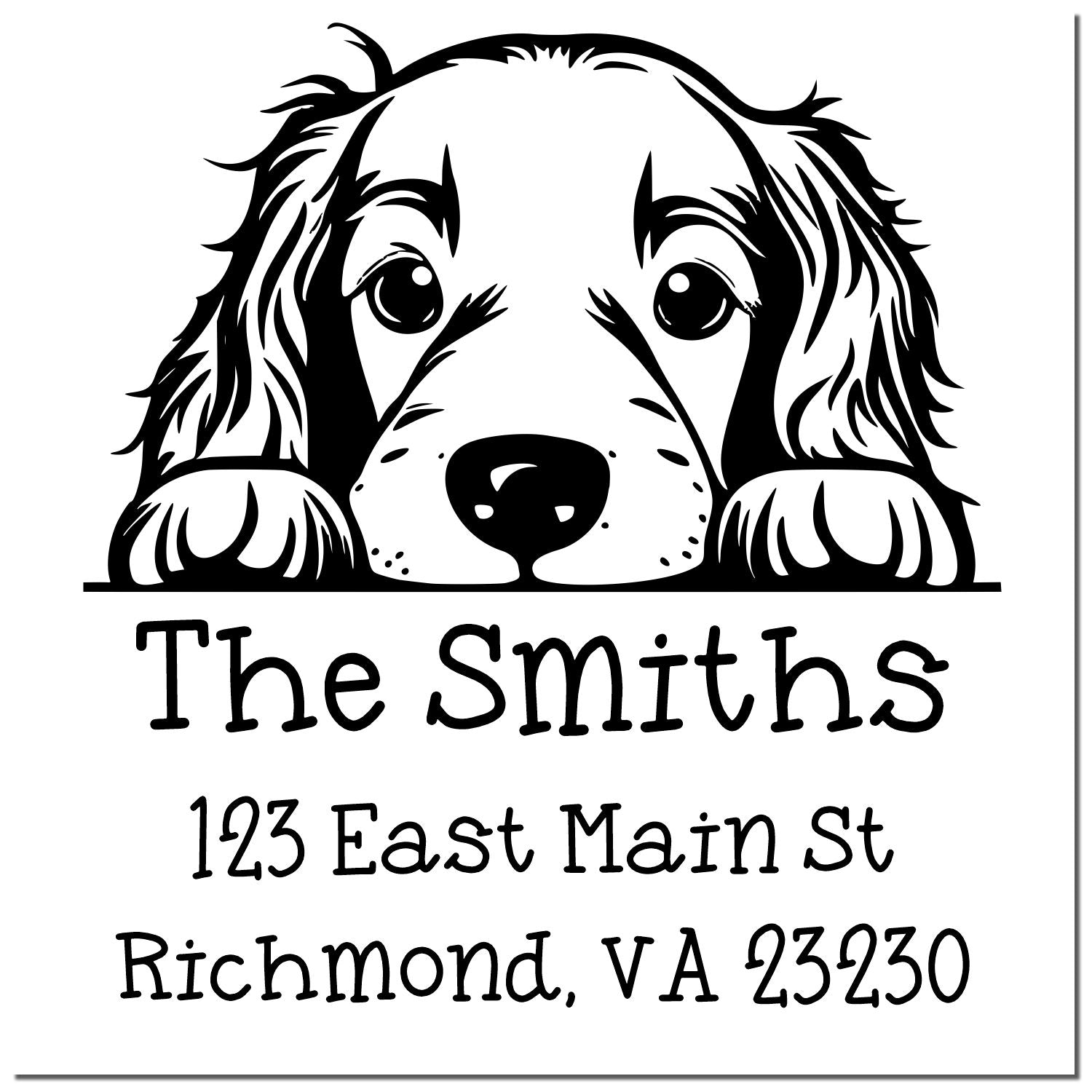 Self-Inking Irish Setter Peeking Puppy Custom High-Quality Address Stamp