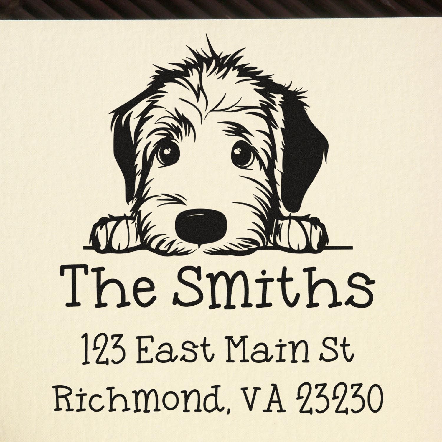 Slim Irish Wolfhound Personalized Easy-To-Use Address Stamp