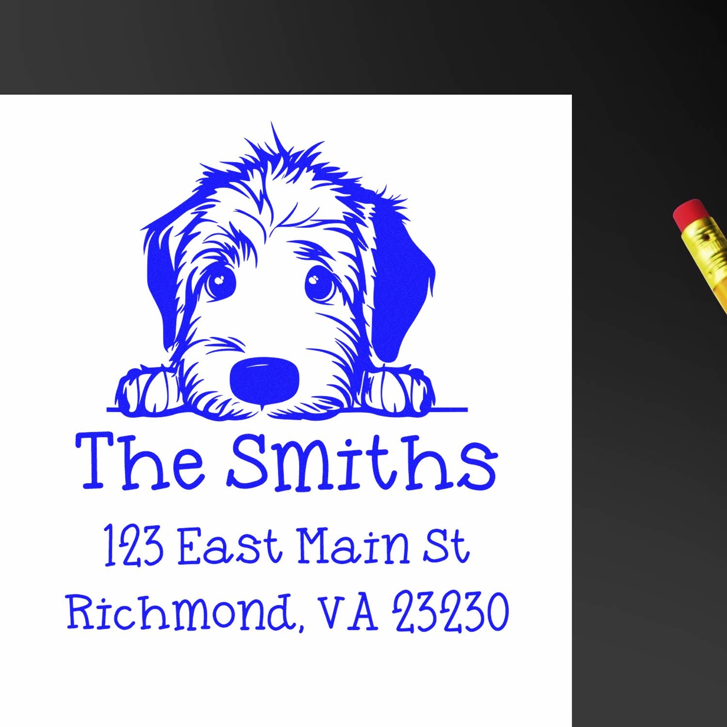 Slim Irish Wolfhound Personalized Easy-To-Use Address Stamp