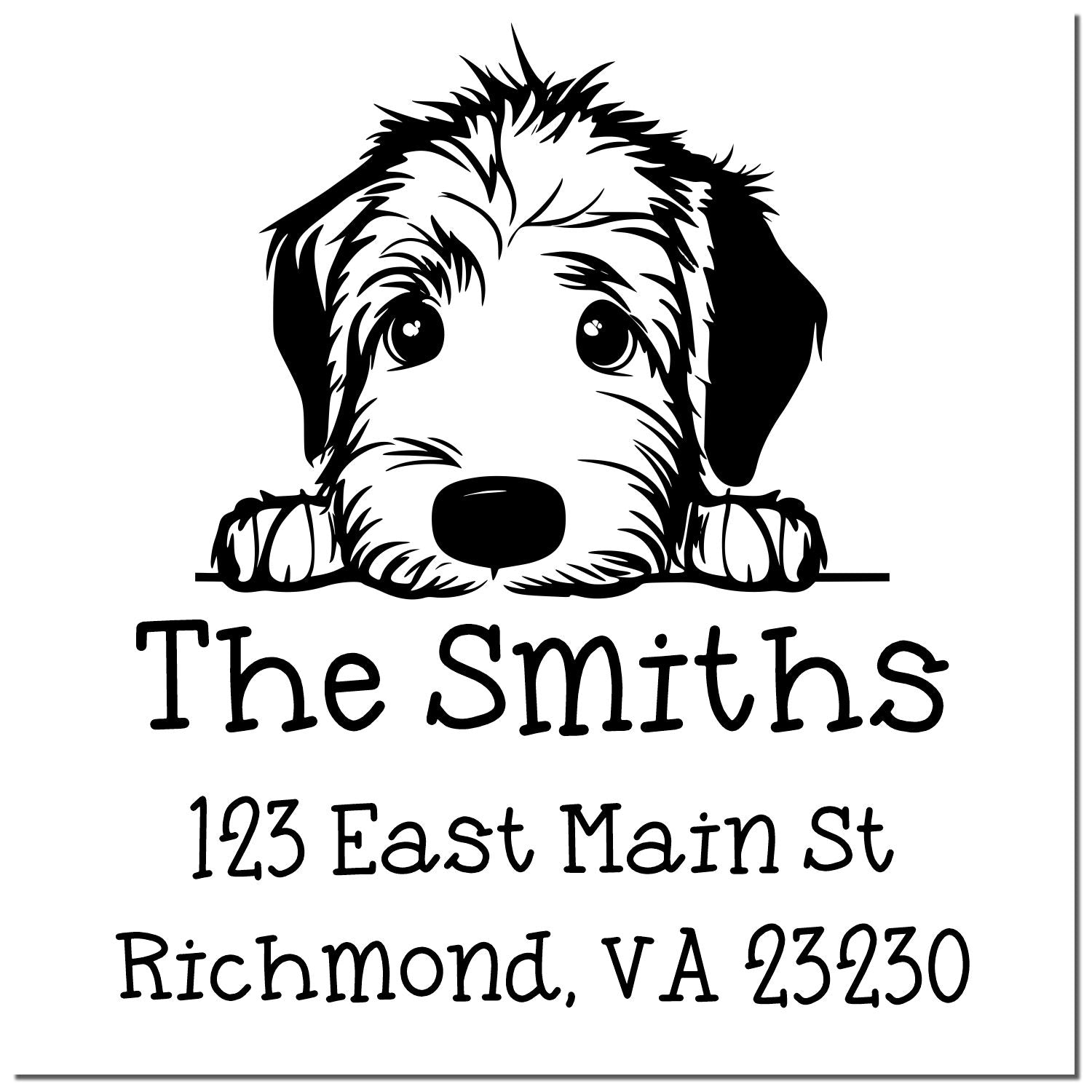 Slim Irish Wolfhound Personalized Easy-To-Use Address Stamp