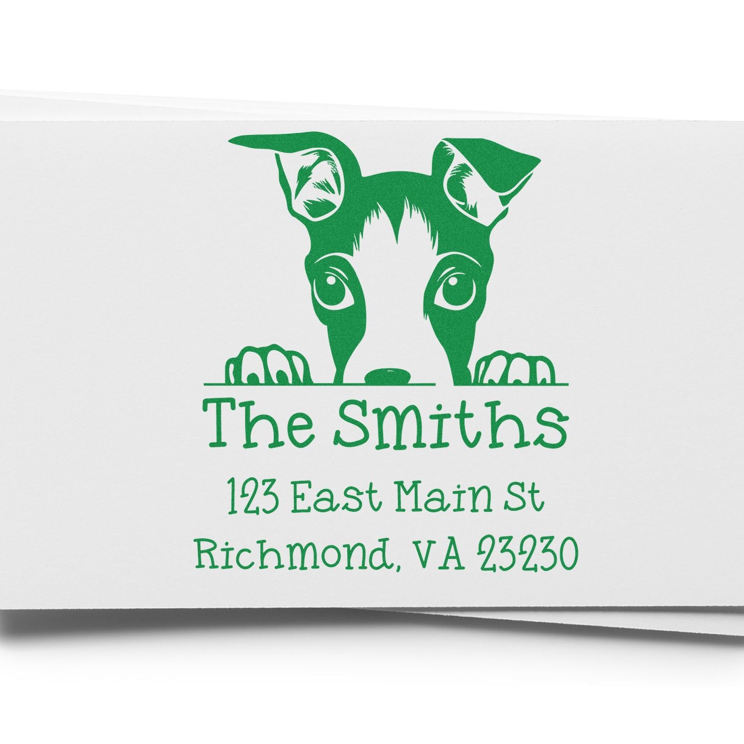 Wood Handle Italian Greyhound Puppy Customized House Address Stamp