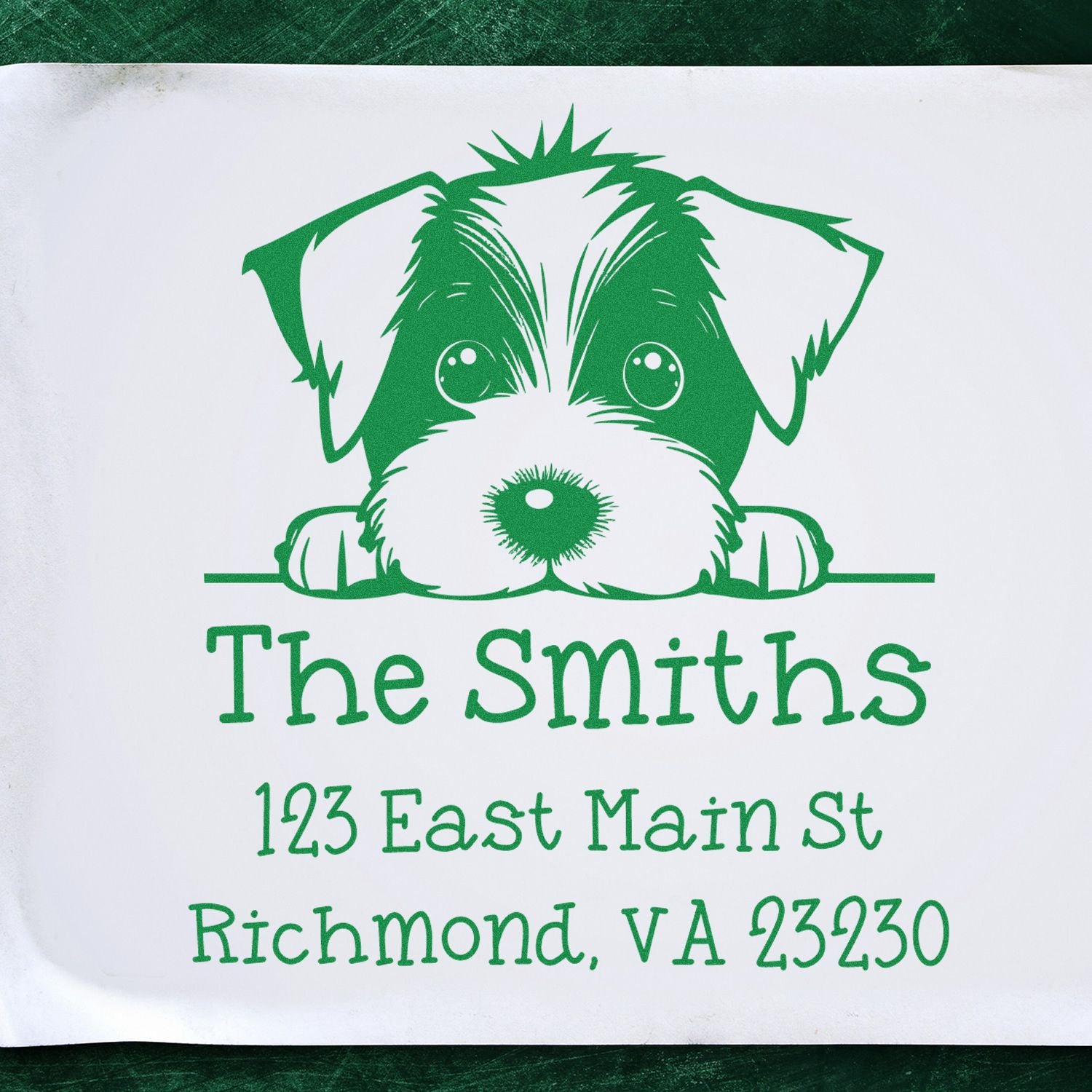 Wood Handle Jack Russell Puppy Customized Home Address Stamp