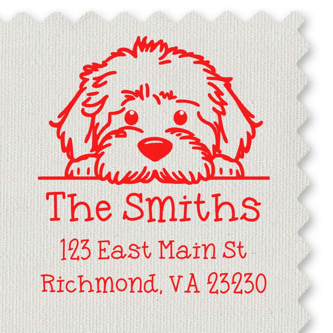 Slim Labradoodle Personalized House Address Stamp