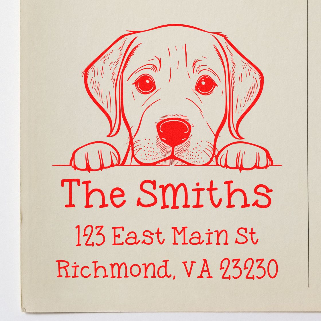 Slim Labrador Retriever Personalized Home Address Stamp