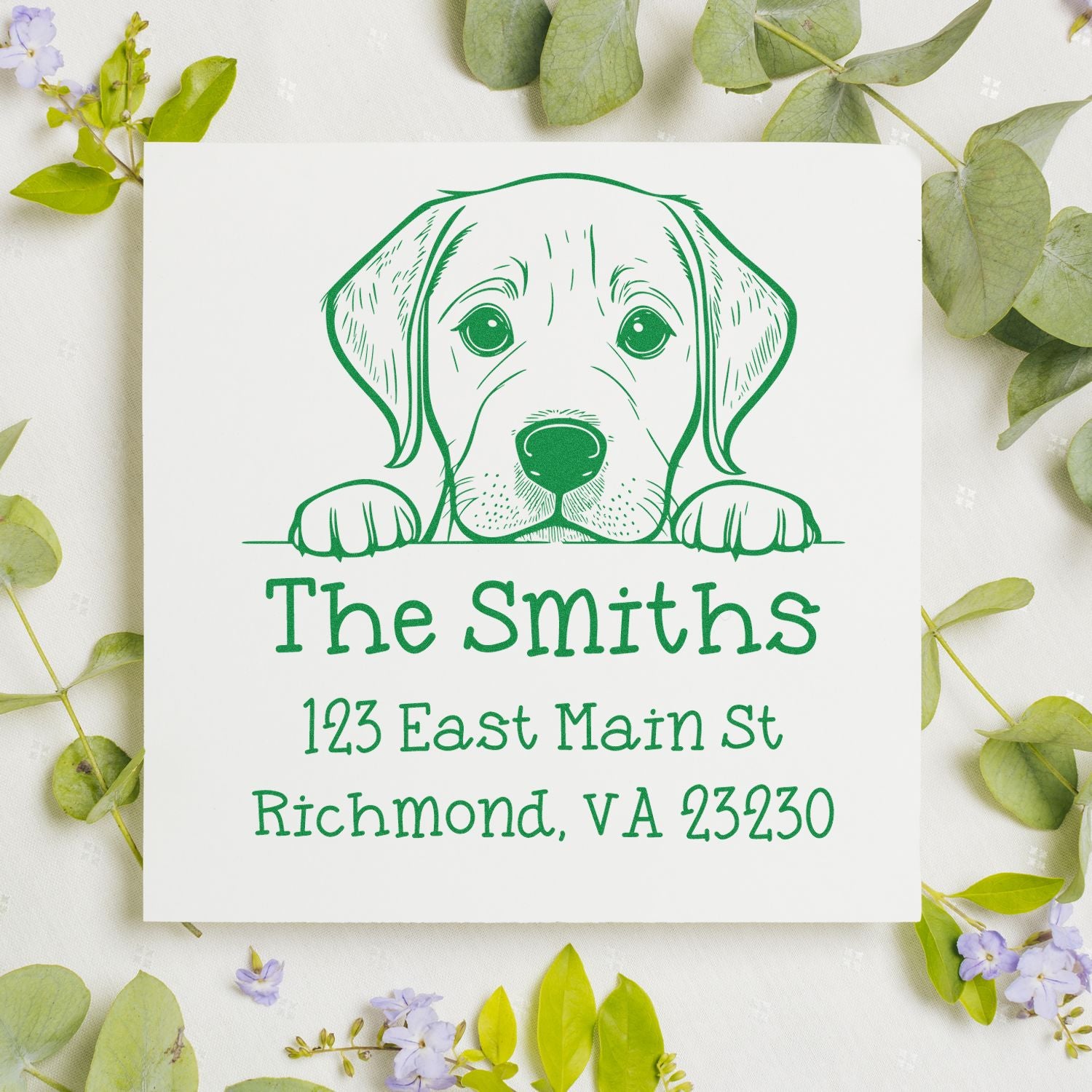 Slim Labrador Retriever Personalized Home Address Stamp