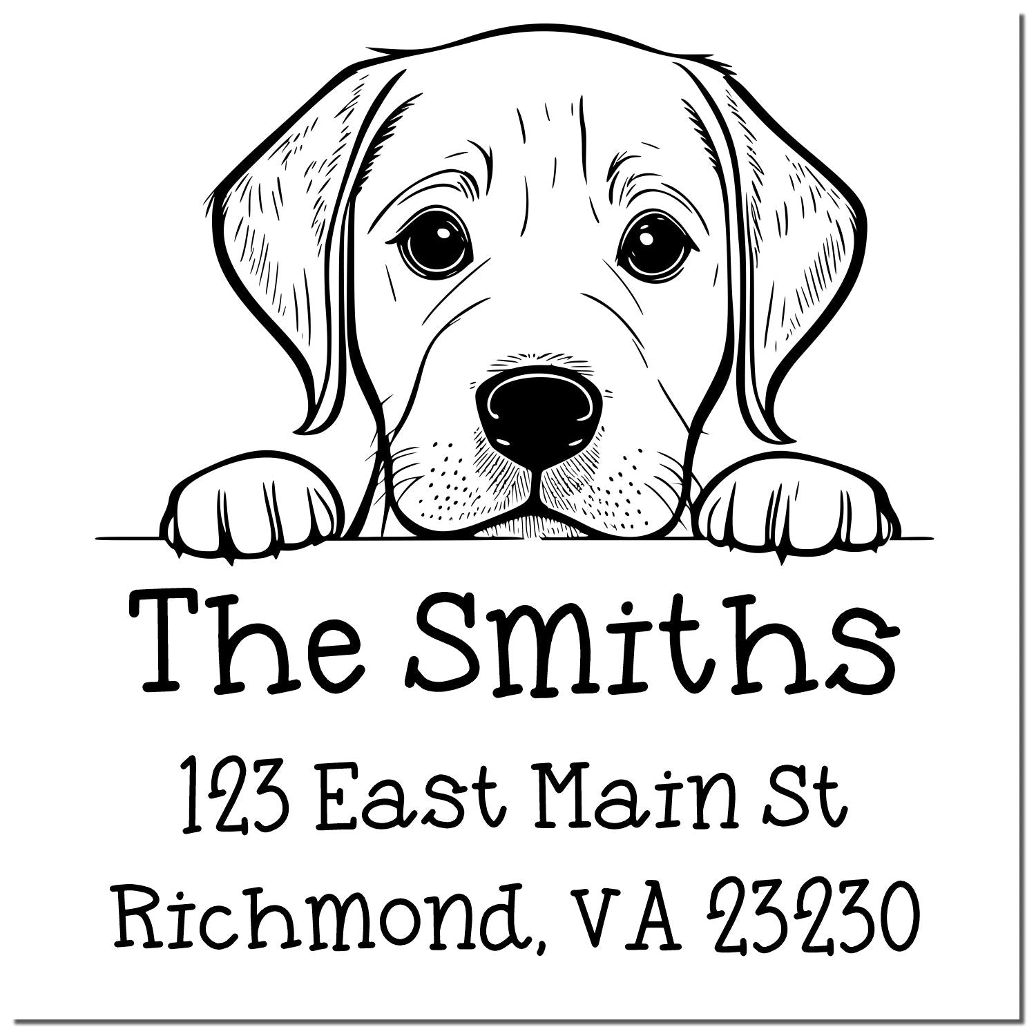 Slim Labrador Retriever Personalized Home Address Stamp