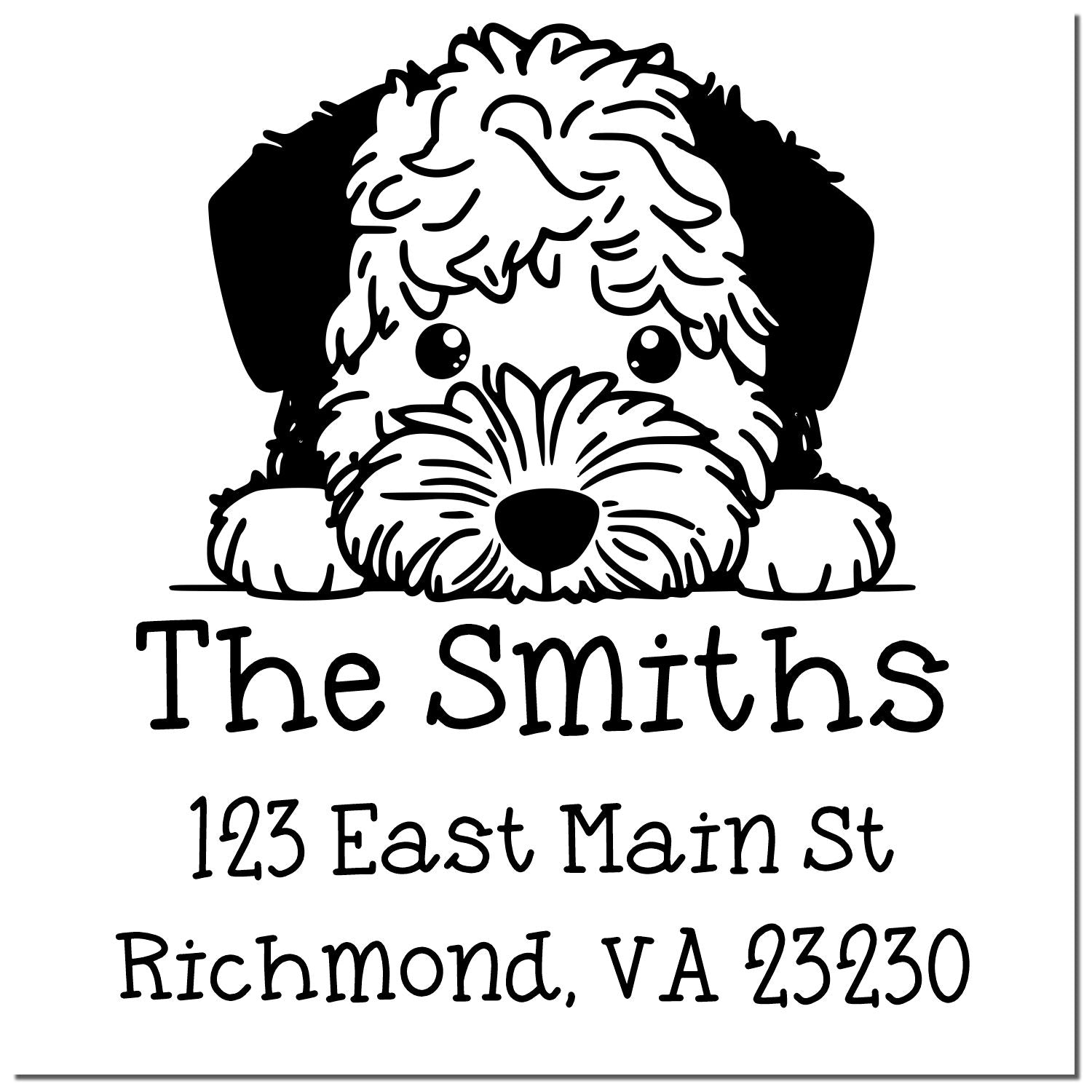 Slim Lagotto Romagnolo Personalized Mailing Address Stamp