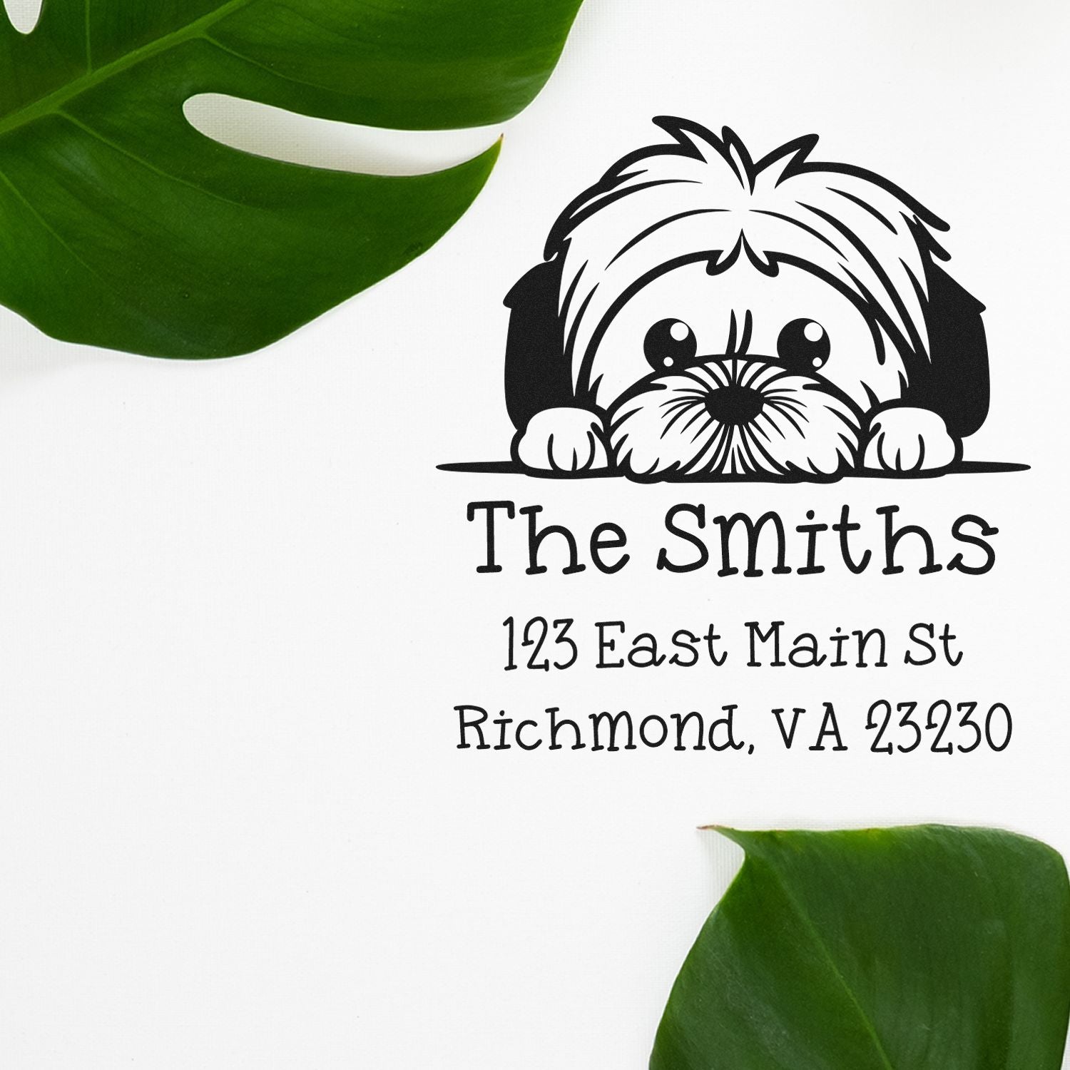 Slim Lhasa Apso Personalized New Address Stamp