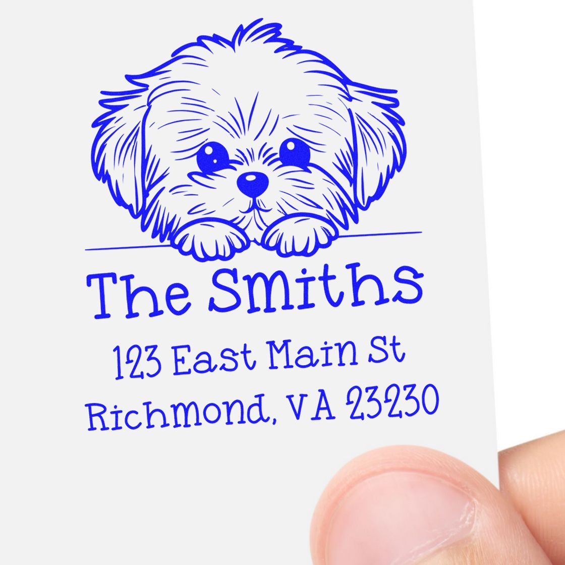 Slim Maltese Personalized Mailing Label Stamp