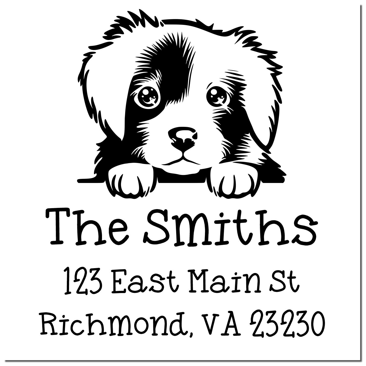 Wood Handle Nova Scotia Duck Tolling Retriever Puppy Personalized Home Address Stamp