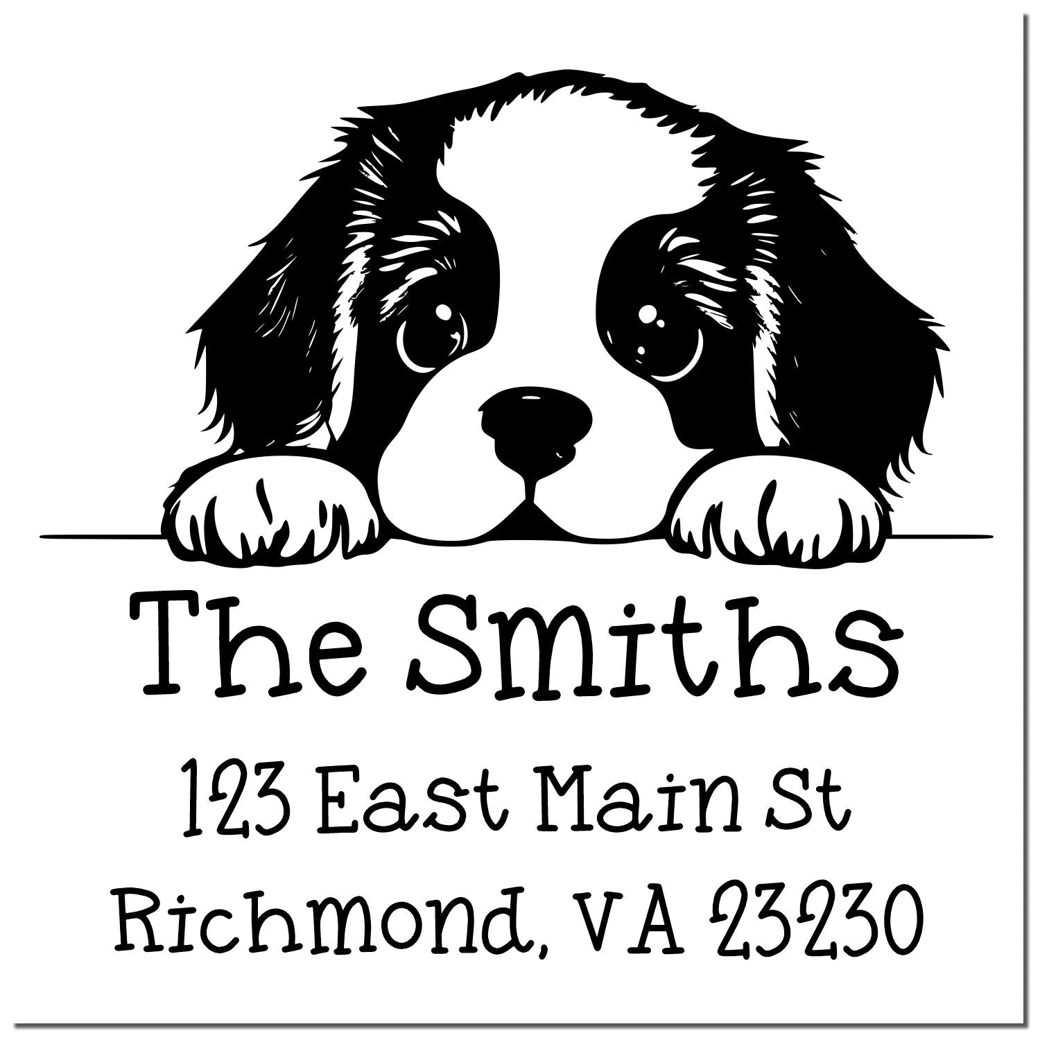 Wood Handle St Bernard Puppy Personalized High-Quality Address Stamp