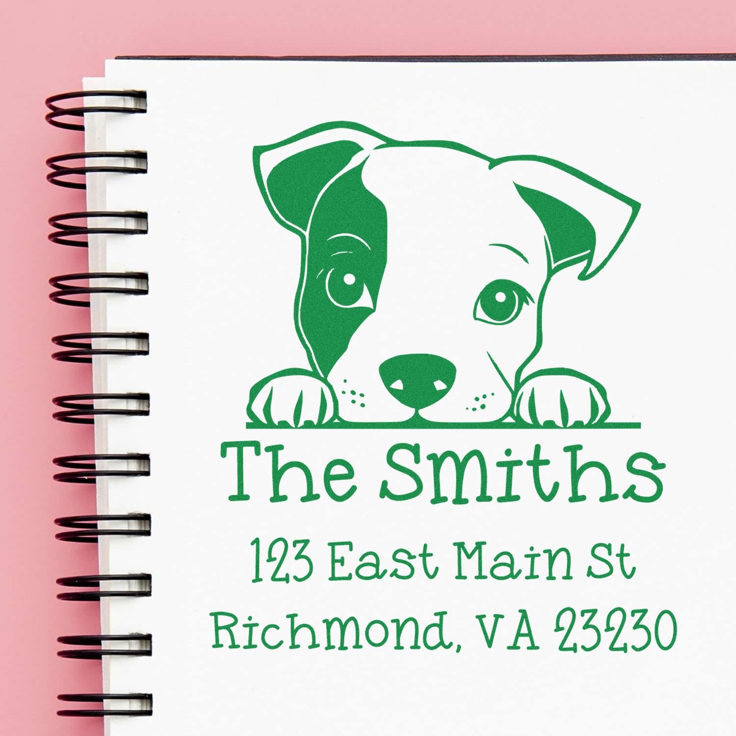 Self-Inking Staffordshire Bull Terrier Peeking Puppy Customized High-Quality Address Stamp