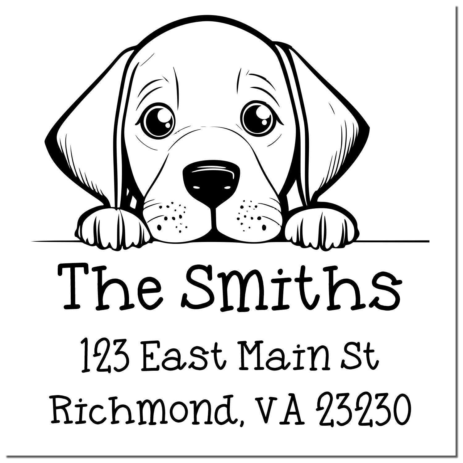 Wood Handle Vizsla Puppy Personalized House Address Stamp