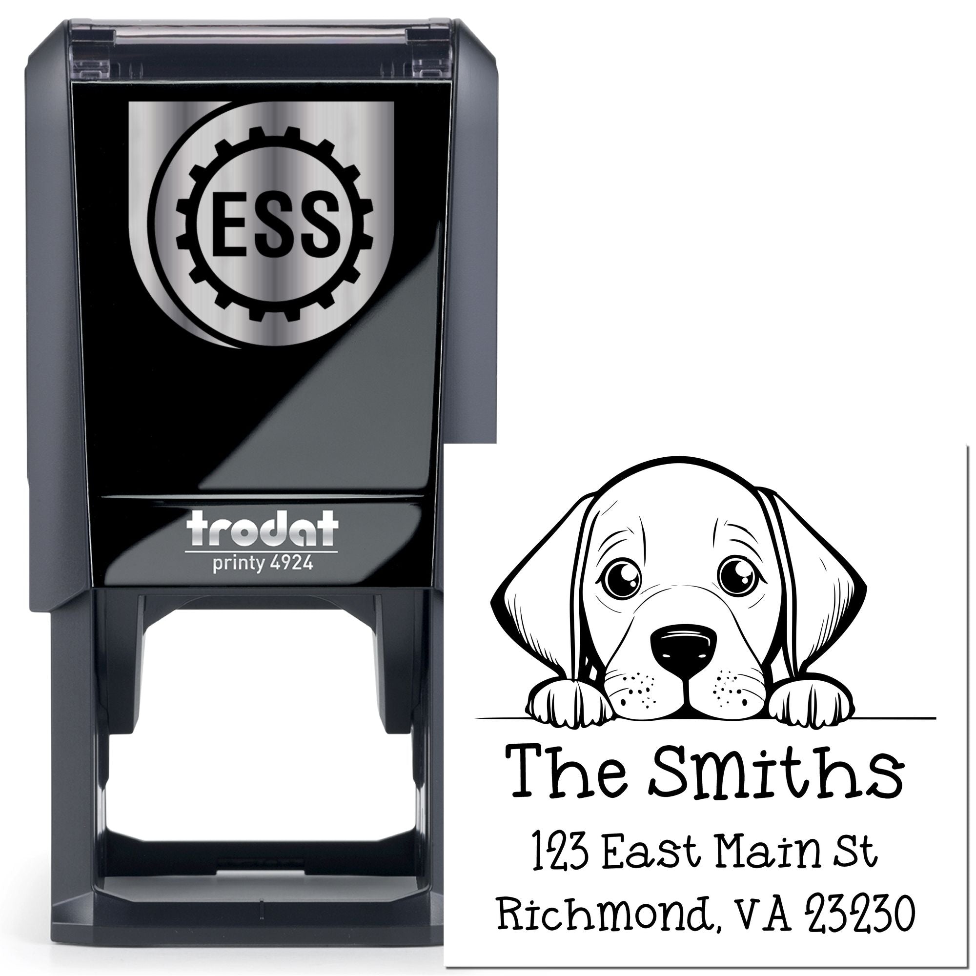 Self-Inking Vizsla Peeking Puppy Customized Mailing Stamp