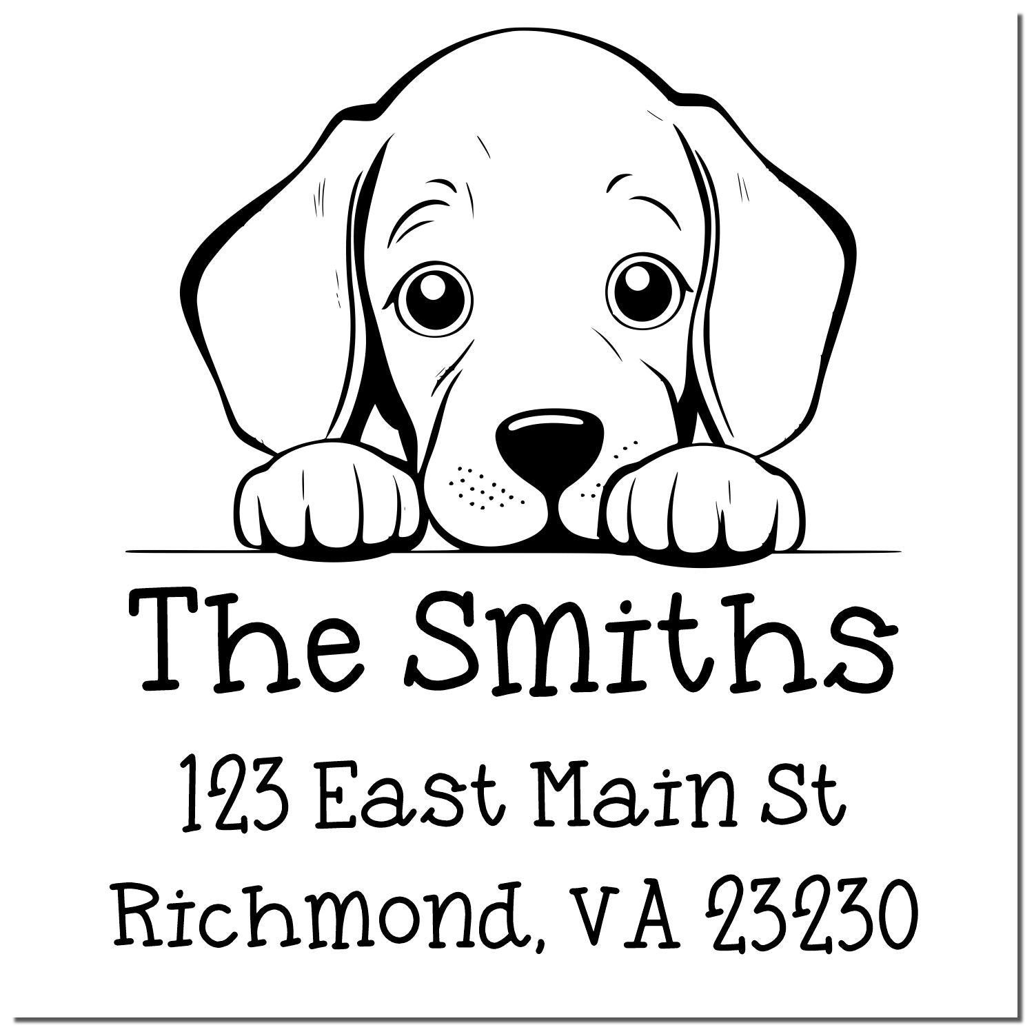 Wood Handle Weimaraner Puppy Personalized Home Address Stamp