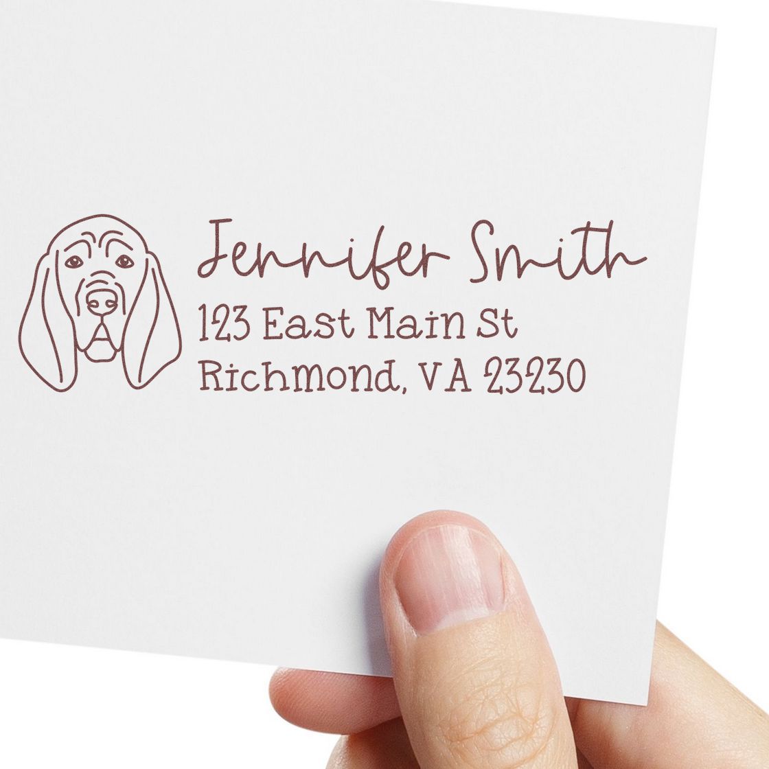 Slim Customized Address Stamp Blood Hound Dog Outline - Engineer Seal Stamps