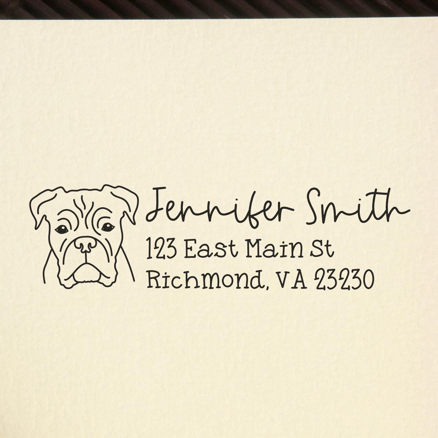 Self-Inking Boxer Dog Outline Return Address Stamp Personalized