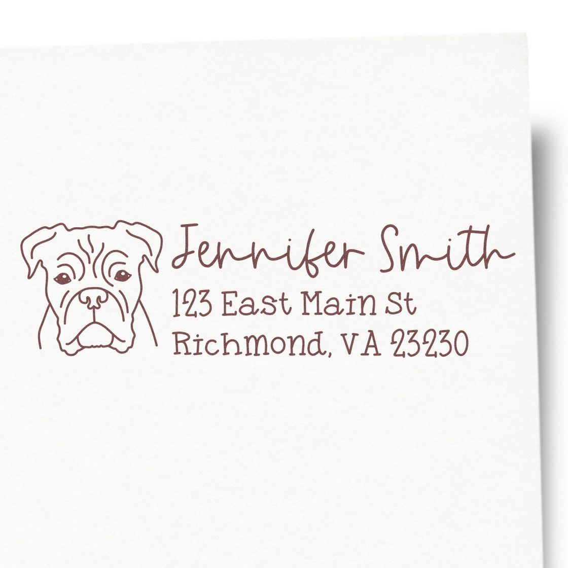 Self-Inking Boxer Dog Outline Return Address Stamp Personalized