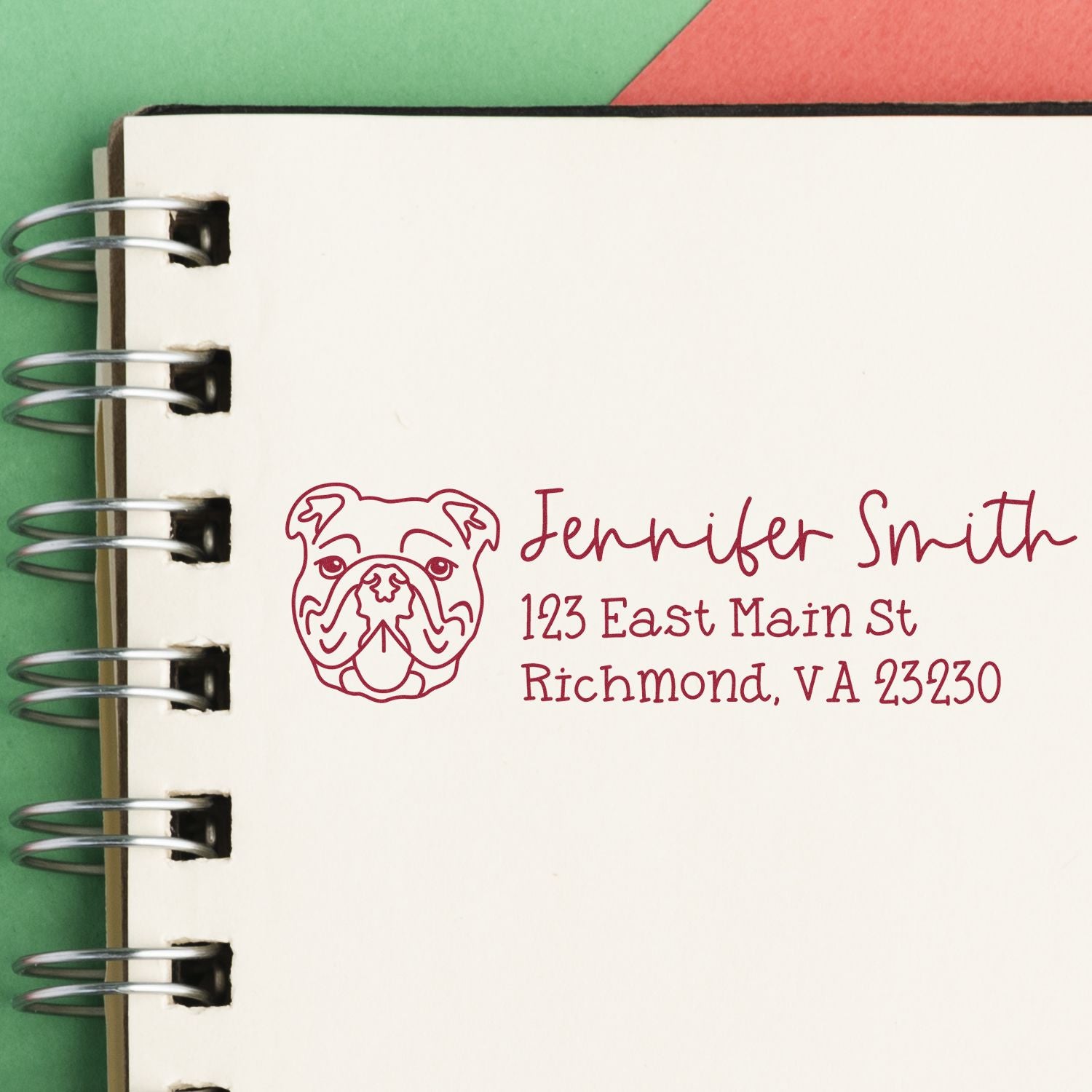 Self-Inking Bulldog Dog Outline Return Address Stamp Personalized