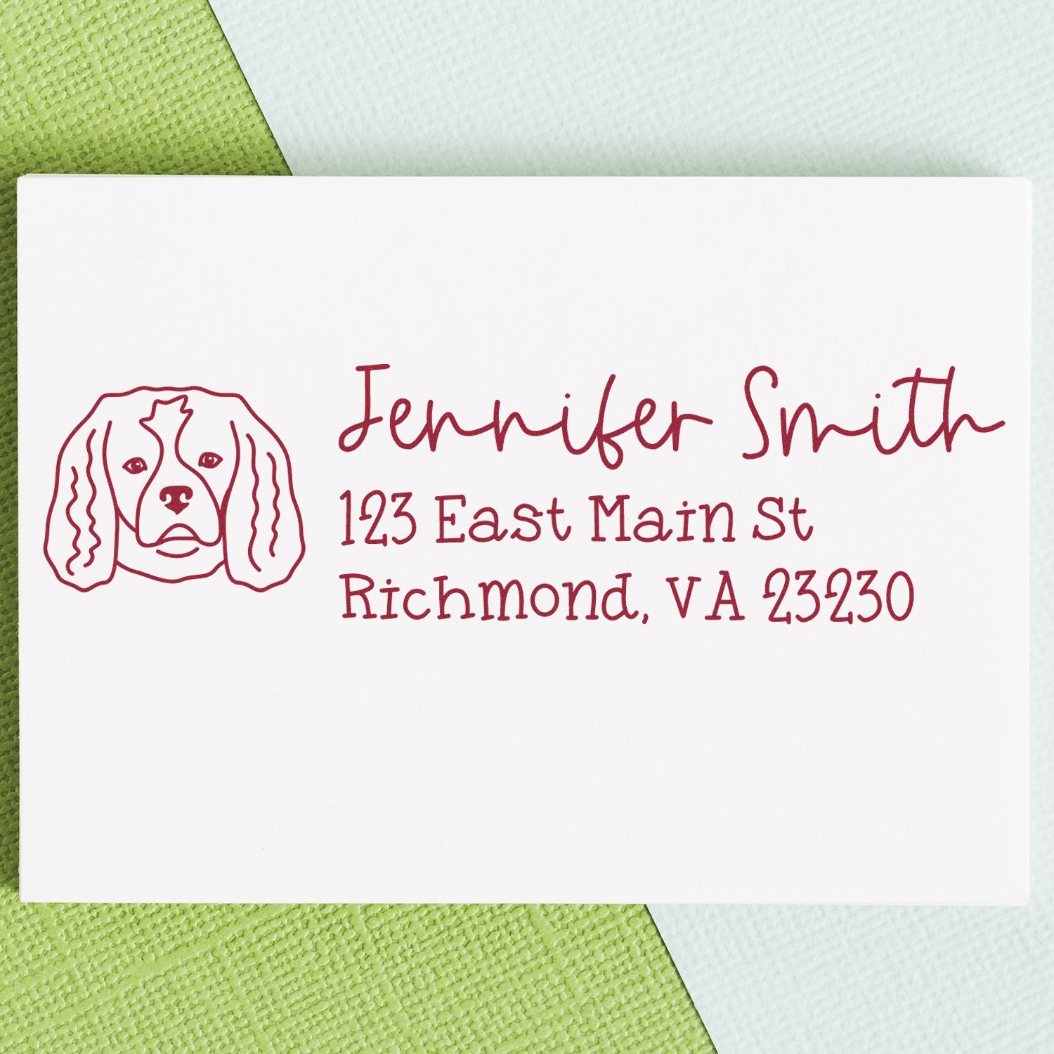 Slim Customized Address Stamp Cavalier King Charles Dog Outline - Engineer Seal Stamps