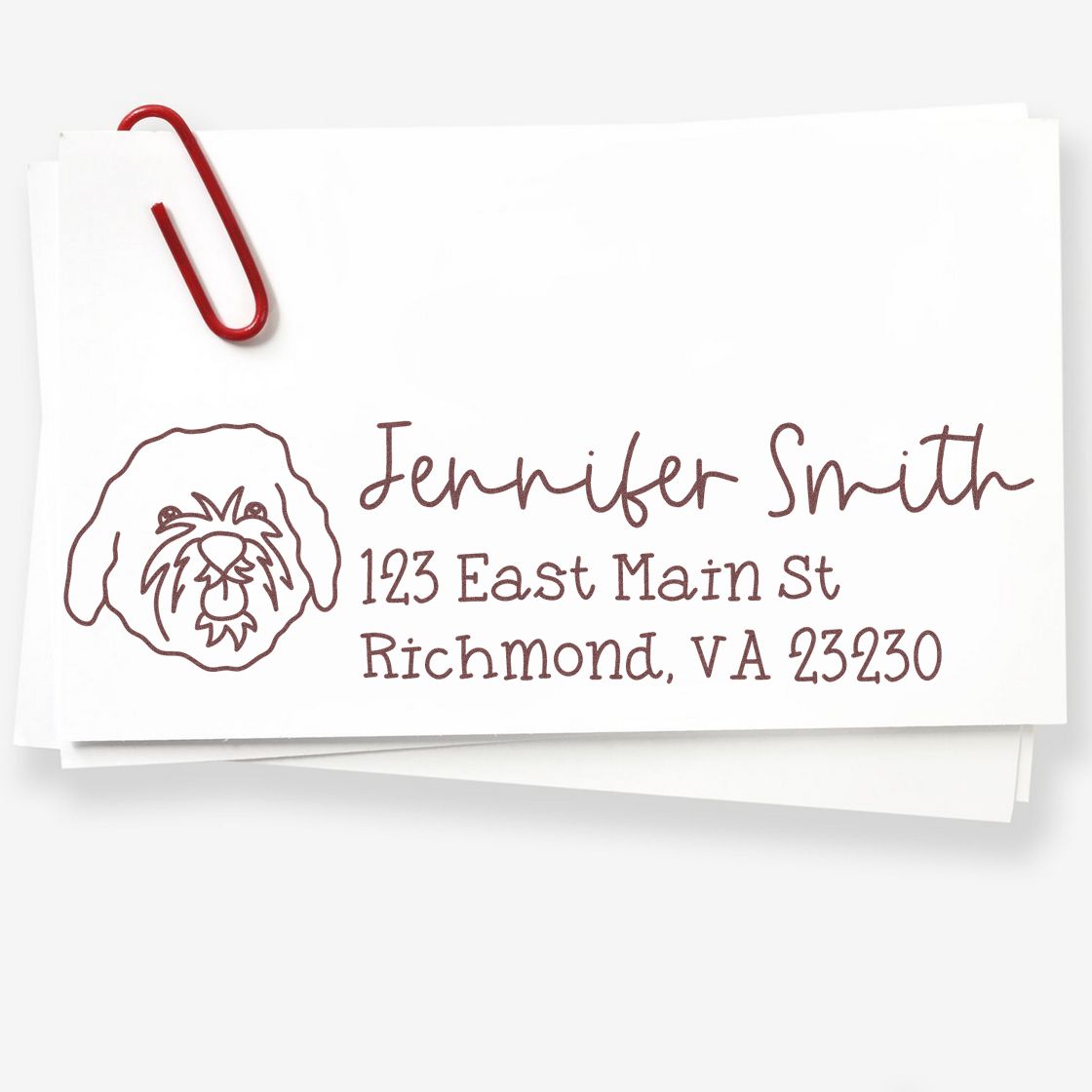 Self-Inking Cavapoo Dog Outline Return Address Stamp Personalized