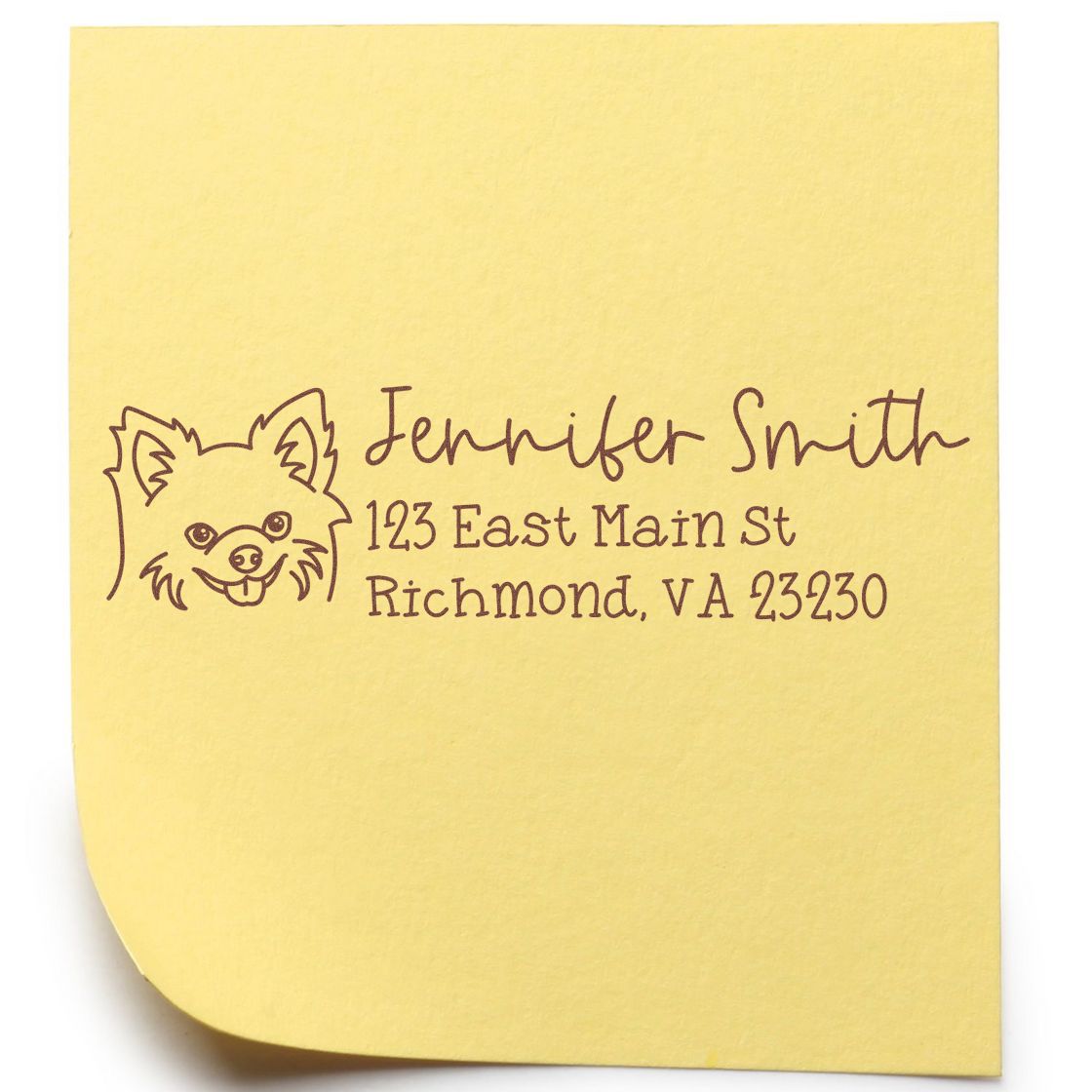 Slim Customized Address Stamp Chihuahua Dog Outline - Engineer Seal Stamps