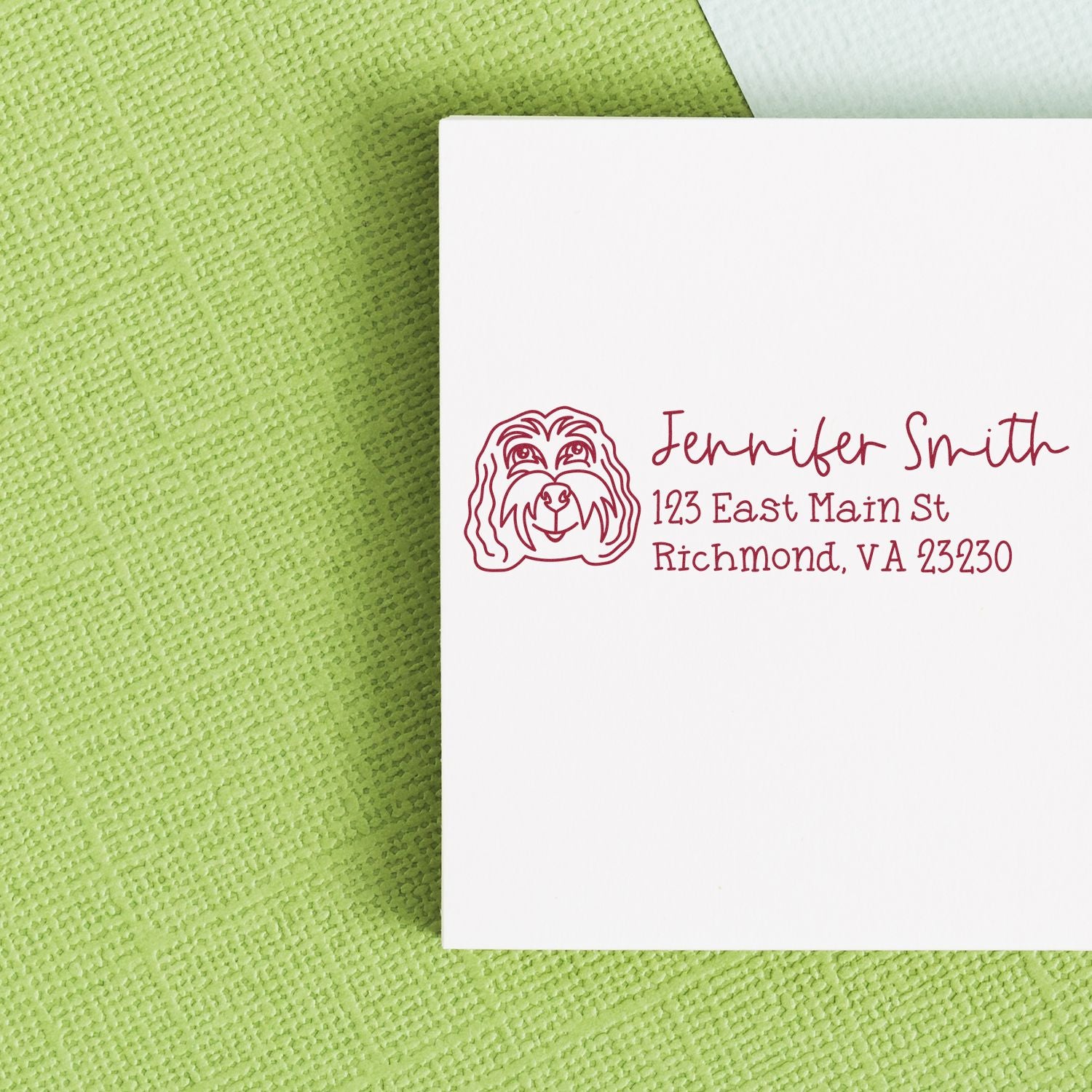 Wood Handle Cockapoo Dog Address Stamp Custom