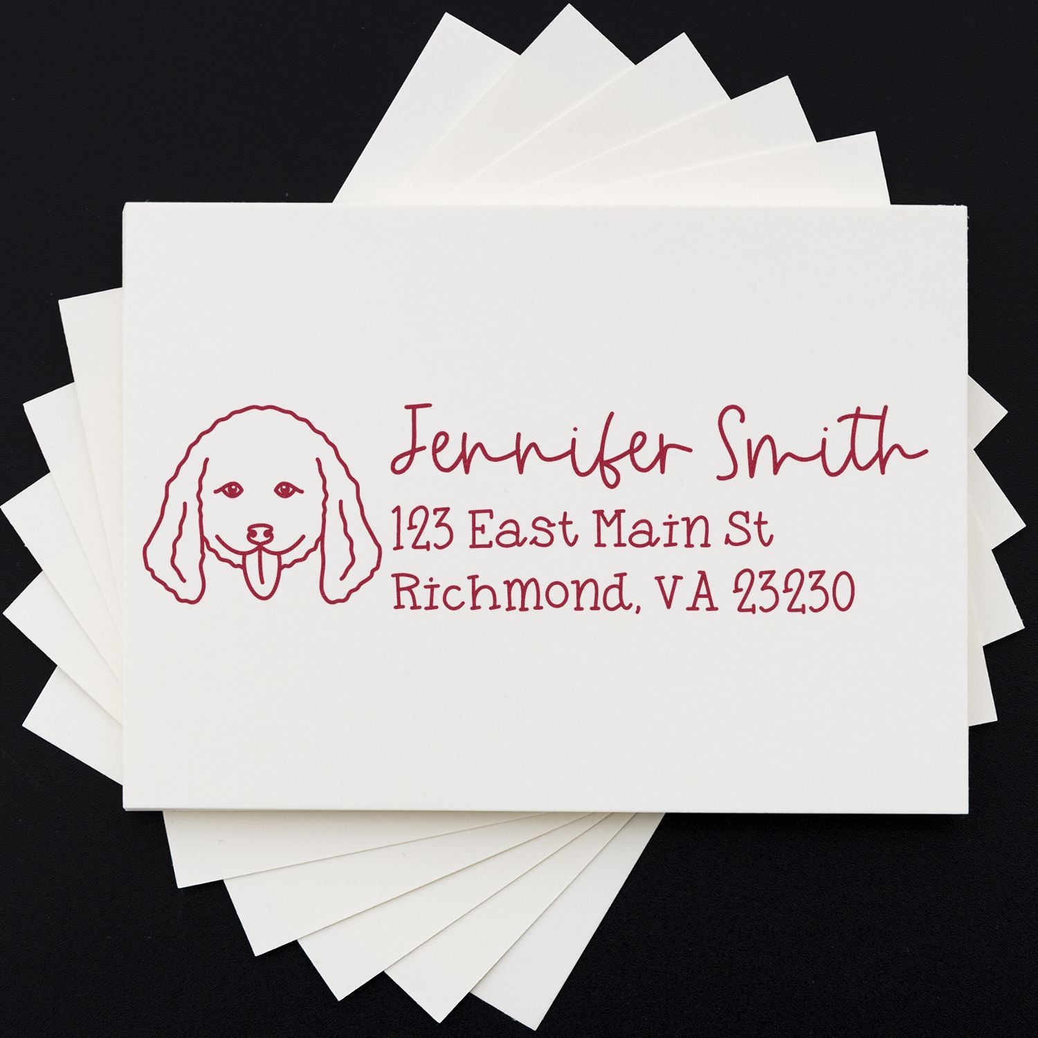 Self-Inking Doodle Dog Outline Return Address Stamp Personalized