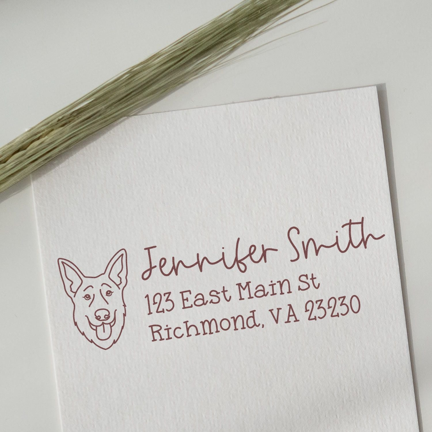 Self-Inking German Shepherd Dog Outline Return Address Stamp Personalized