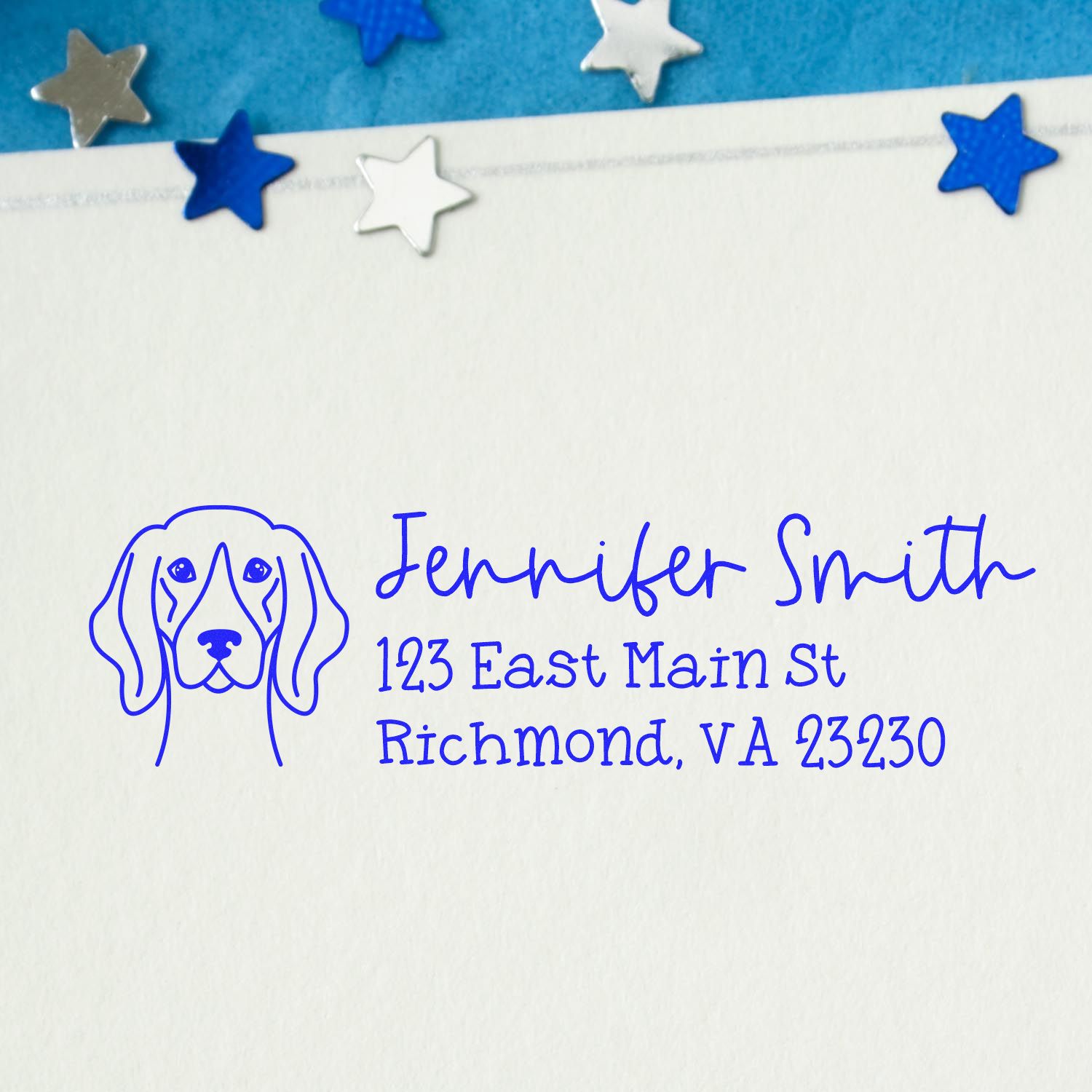 Slim Customized Address Stamp German Shorthaired Pointer Dog Outline - Engineer Seal Stamps