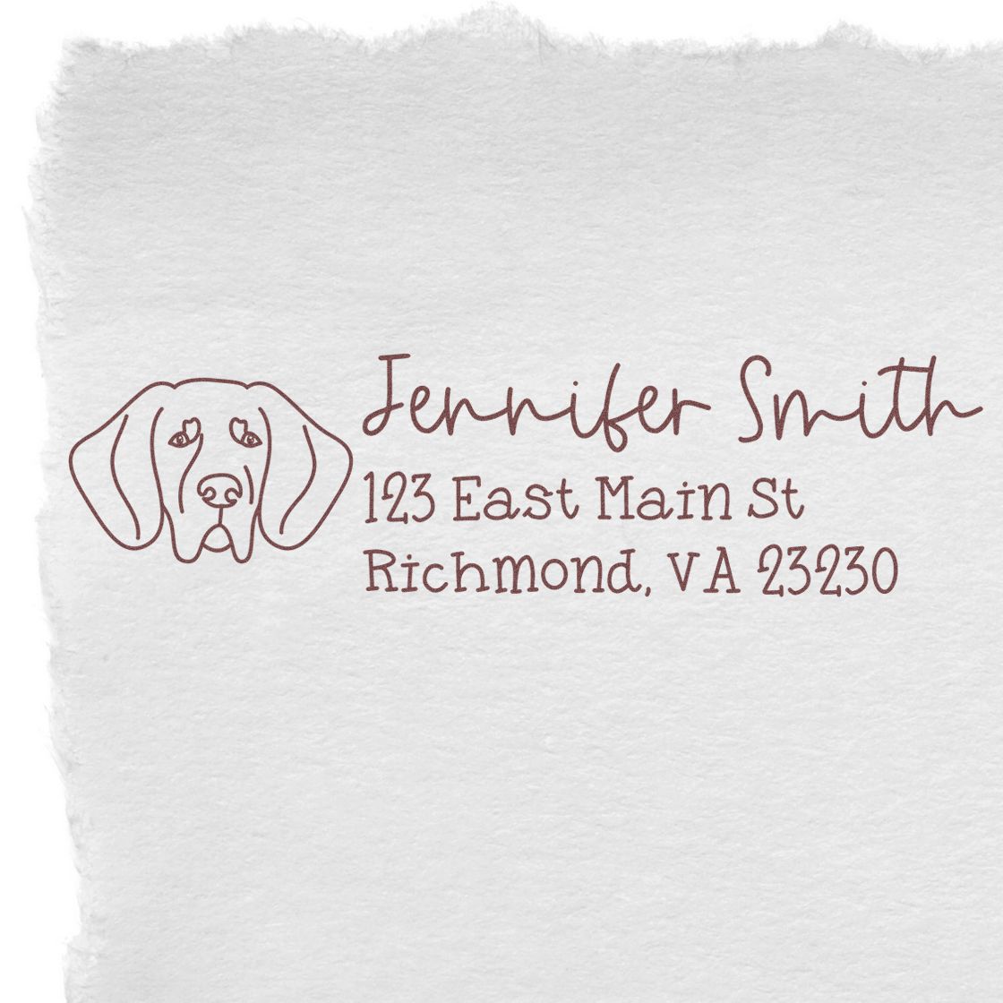 Wood Handle Great Dane Ears Up Dog Address Stamp Custom