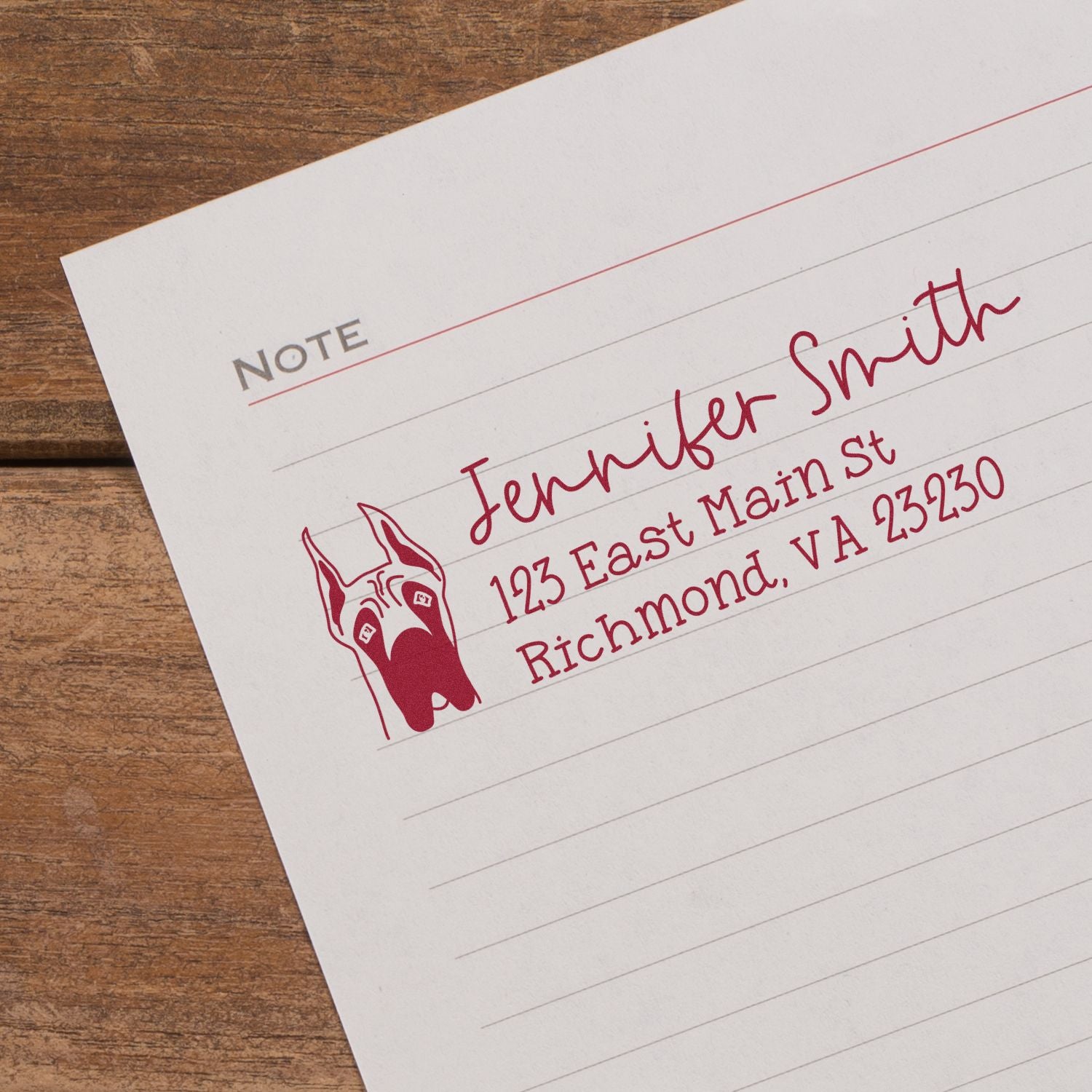 Great Dane Dog Address Stamp Pre-Inked