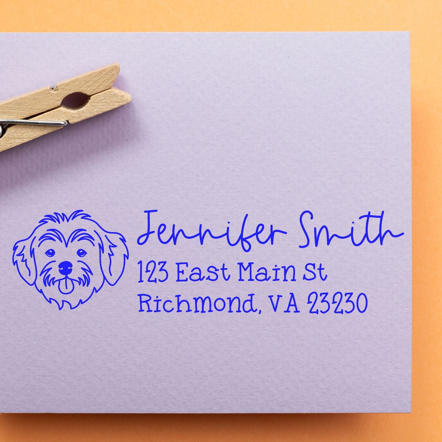 Slim Customized Address Stamp Havanese Dog Outline - Engineer Seal Stamps