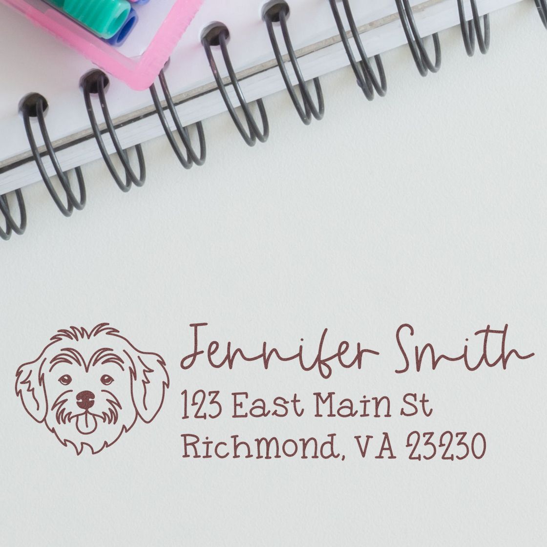 Self-Inking Havanese Dog Outline Return Address Stamp Personalized