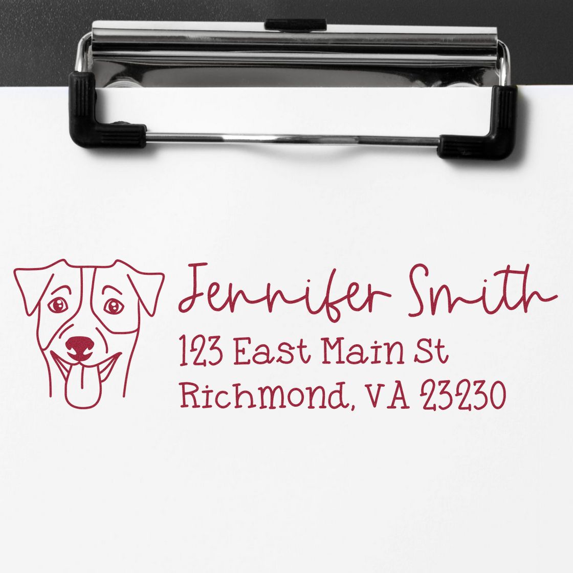 Self-Inking Jack Russell Dog Outline Return Address Stamp Personalized