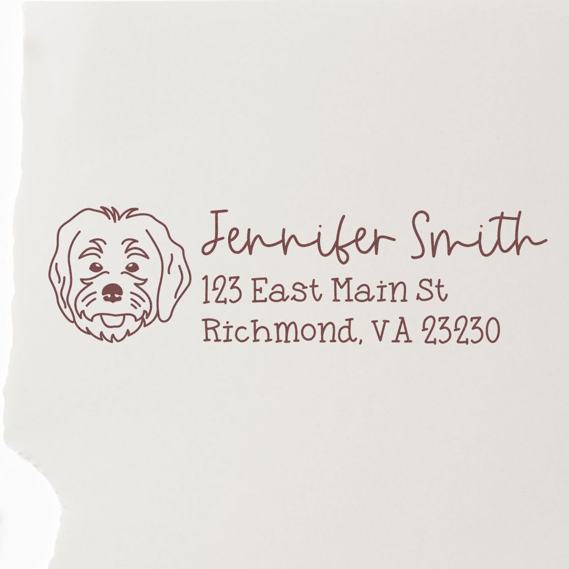 Self-Inking Labradoodle Dog Outline Return Address Stamp Personalized